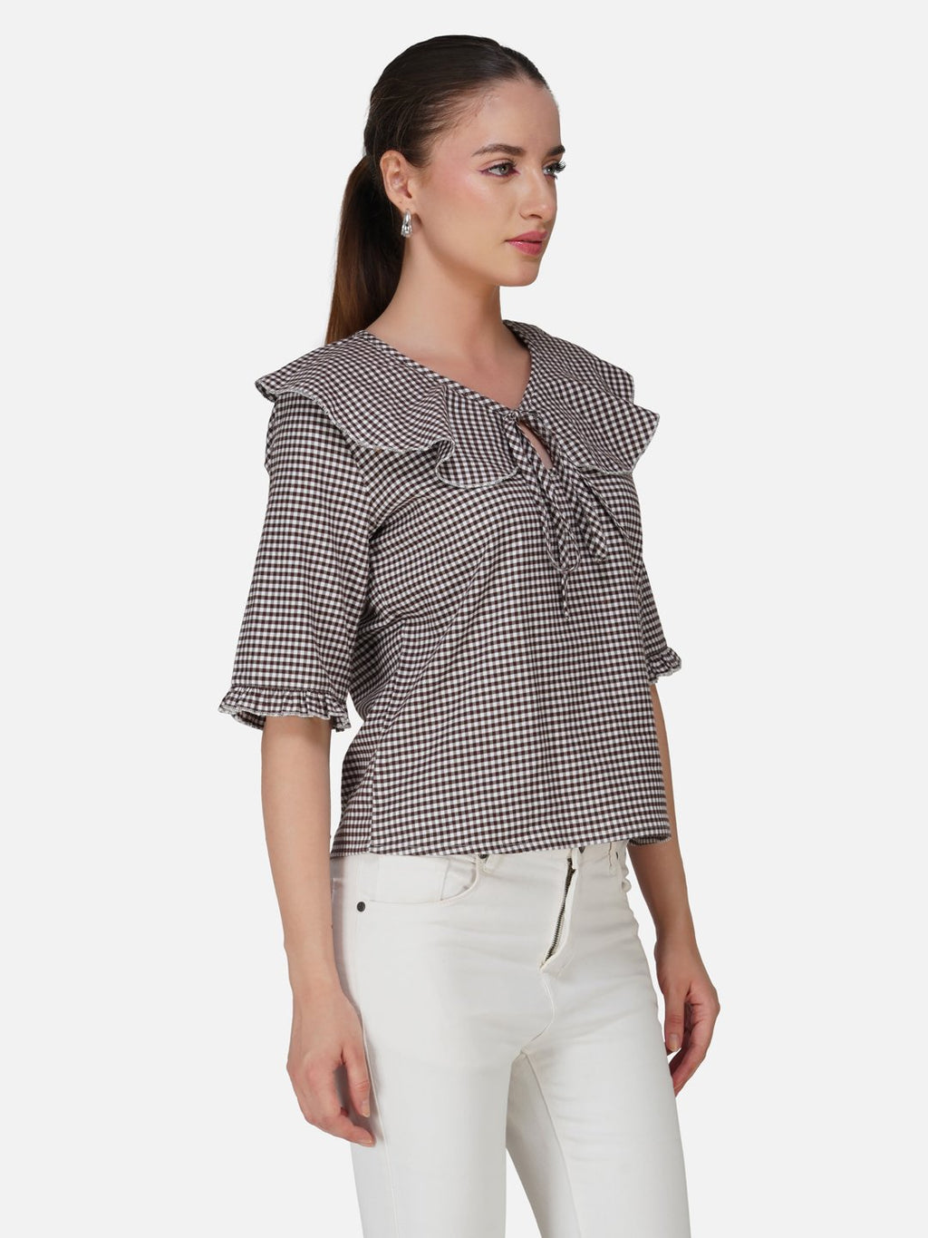 kiarabel retail Casual Printed Women Brown Top image 2