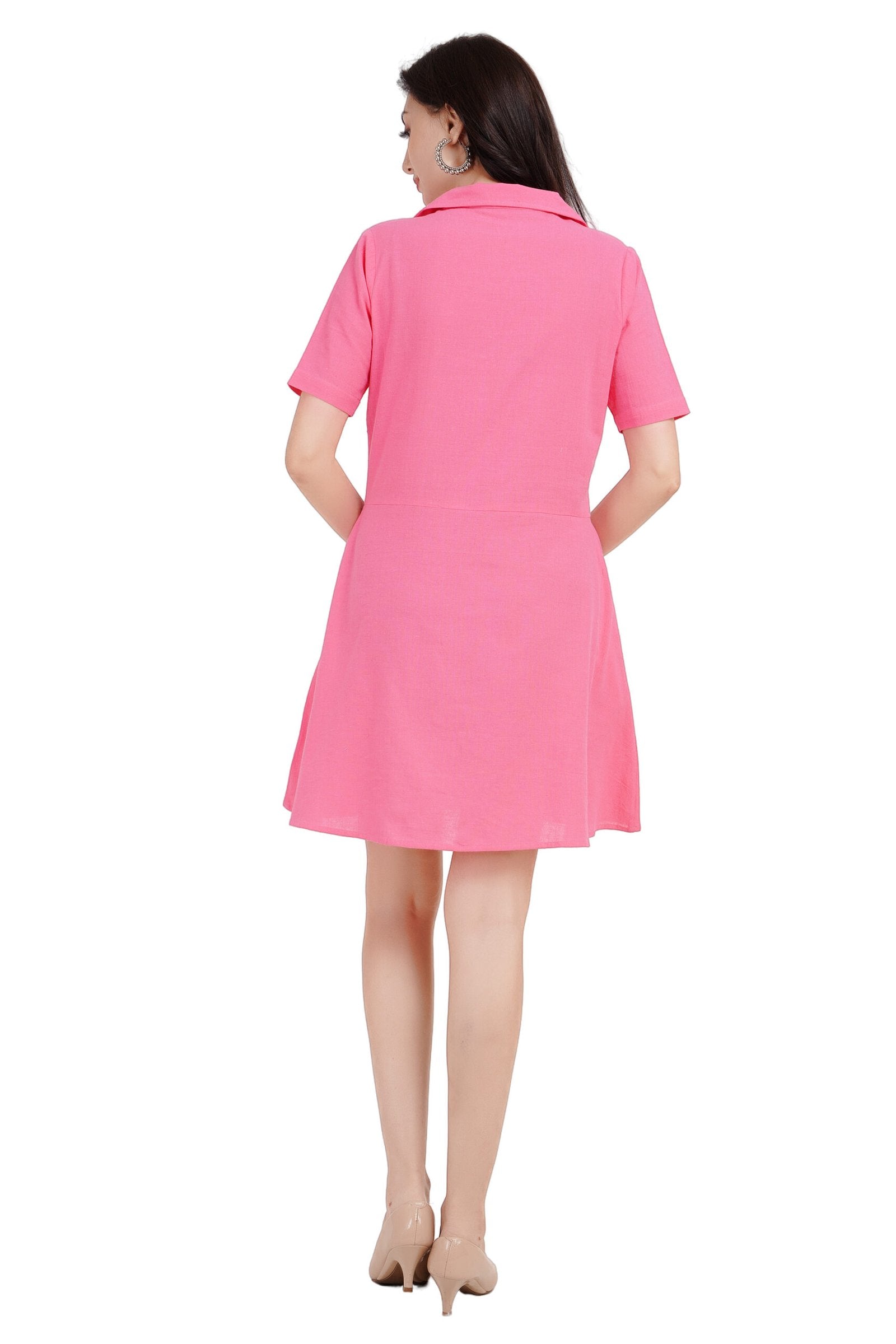 KIARABEL Pink Short Half Sleeves Dress image 3