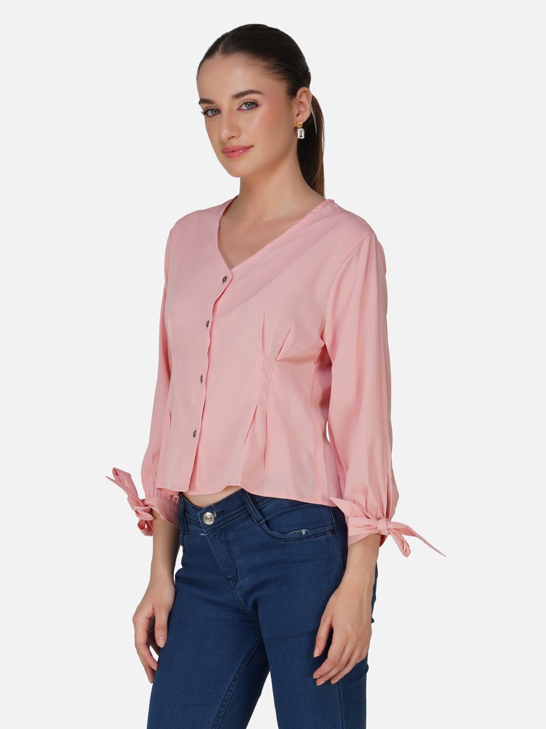 kiarabel retail Casual Solid Women Pink Top - 3XL image
