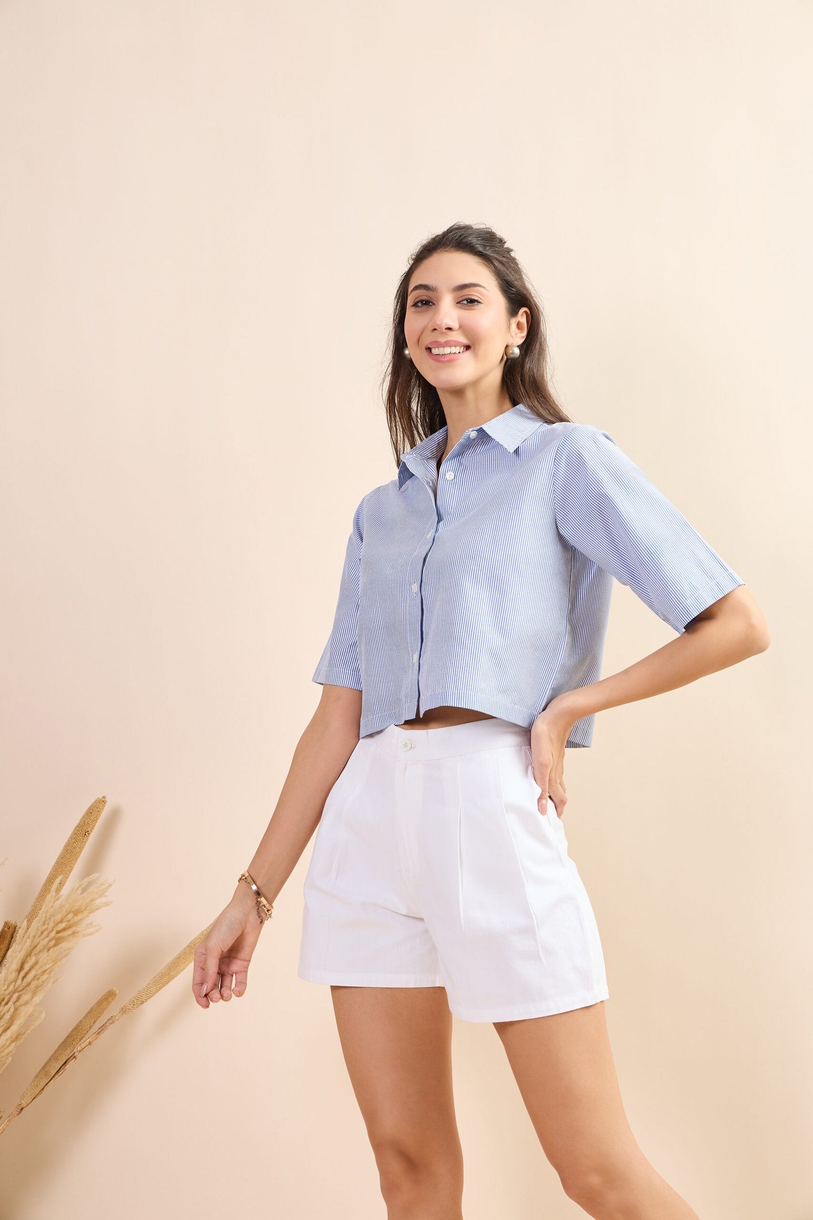 KIARABEL Kiarabel Western Blue Horizon Crop Styles Shirt image 3