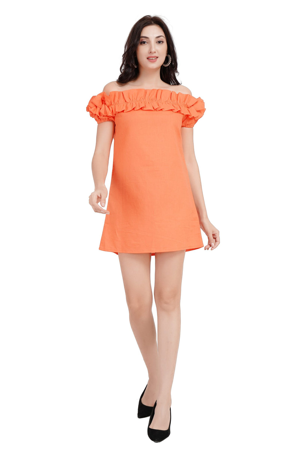 KIARABEL Orange Short Dress - M image
