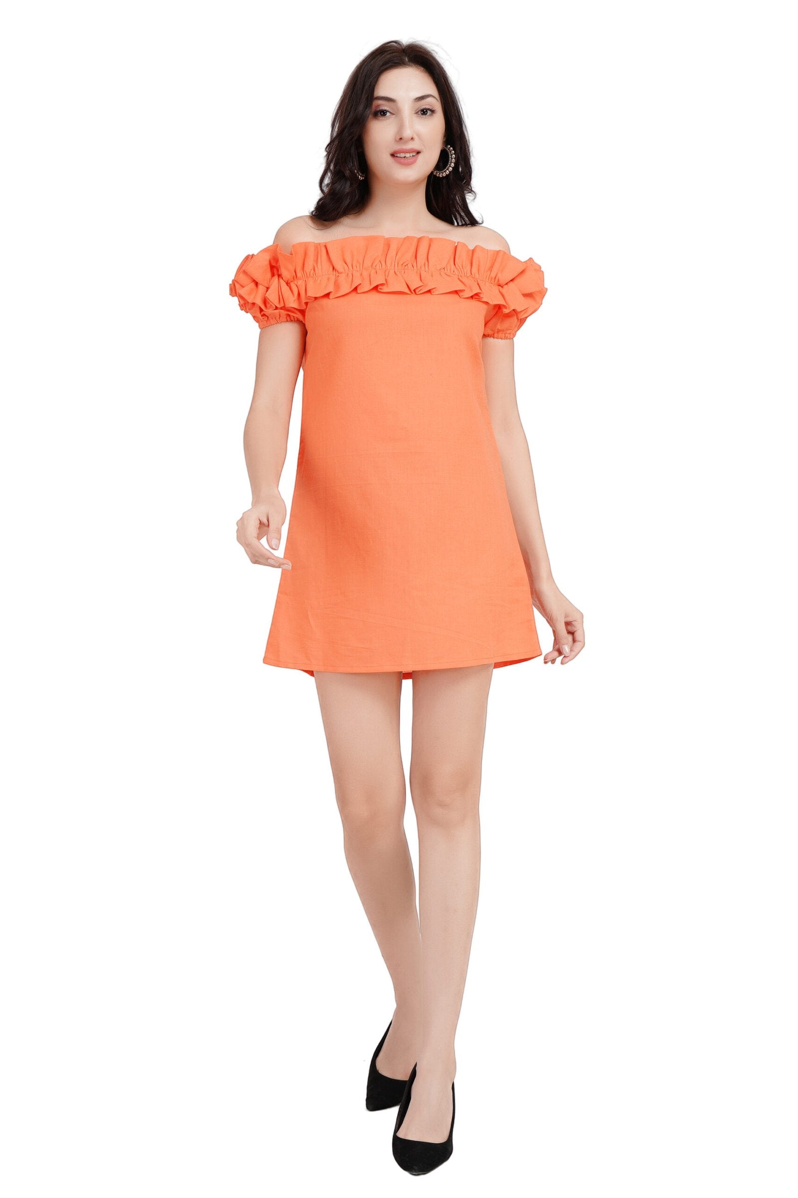 KIARABEL Orange Short Dress - M image