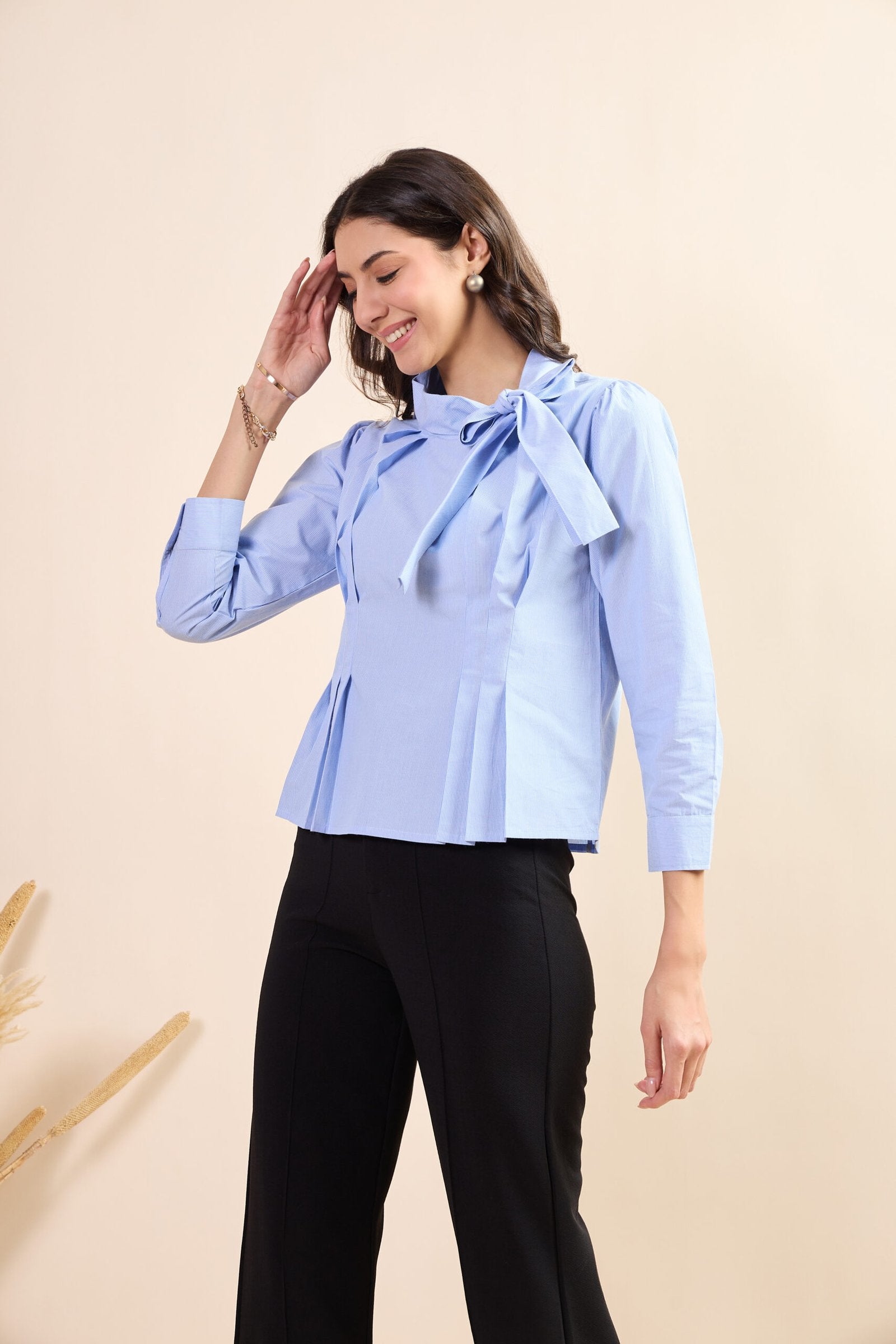 KIARABEL Western Candy Stripe Full Sleeve Top image 3