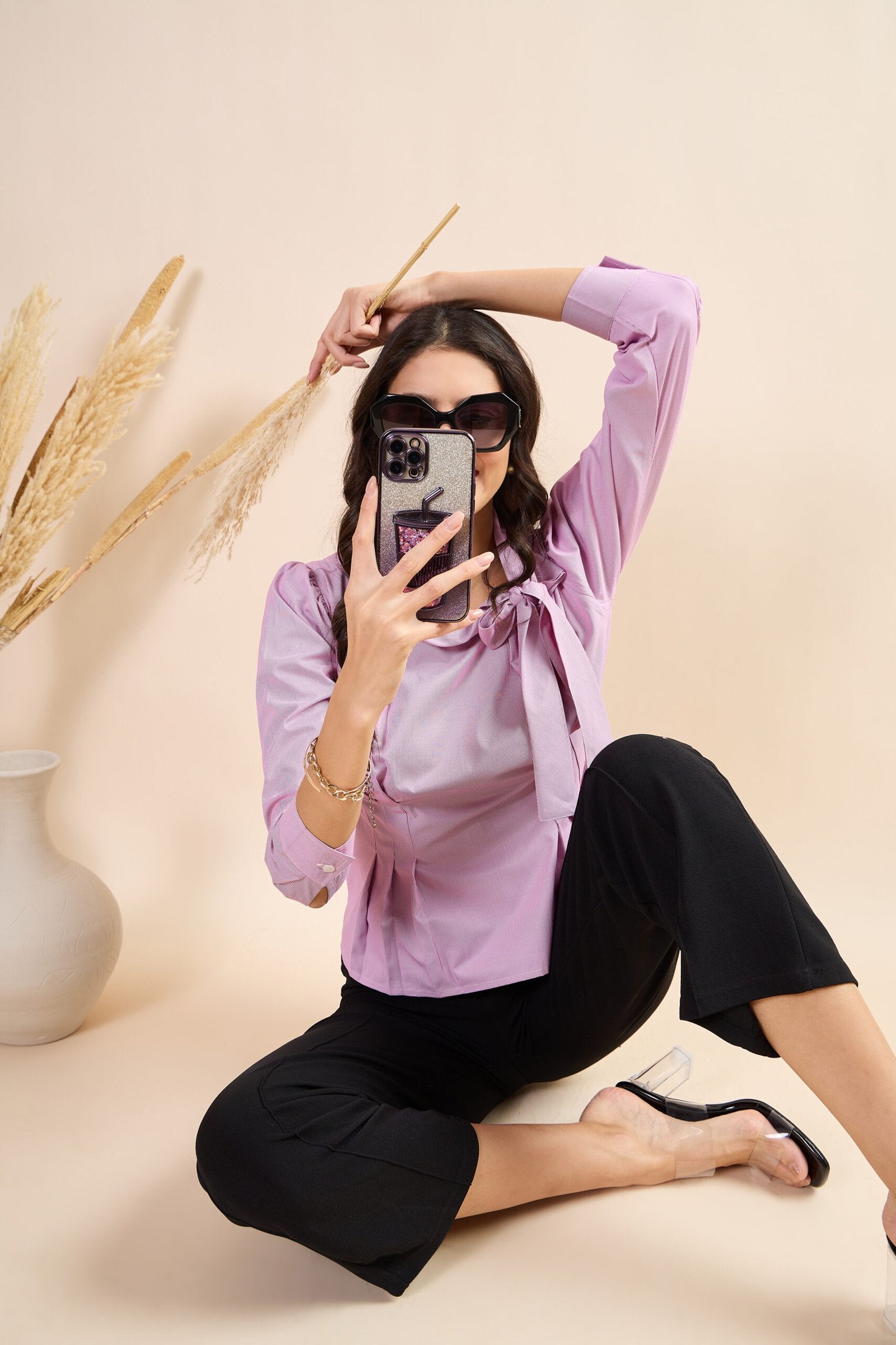 KIARABEL Western Candy Stripe Full Sleeve Top image 5