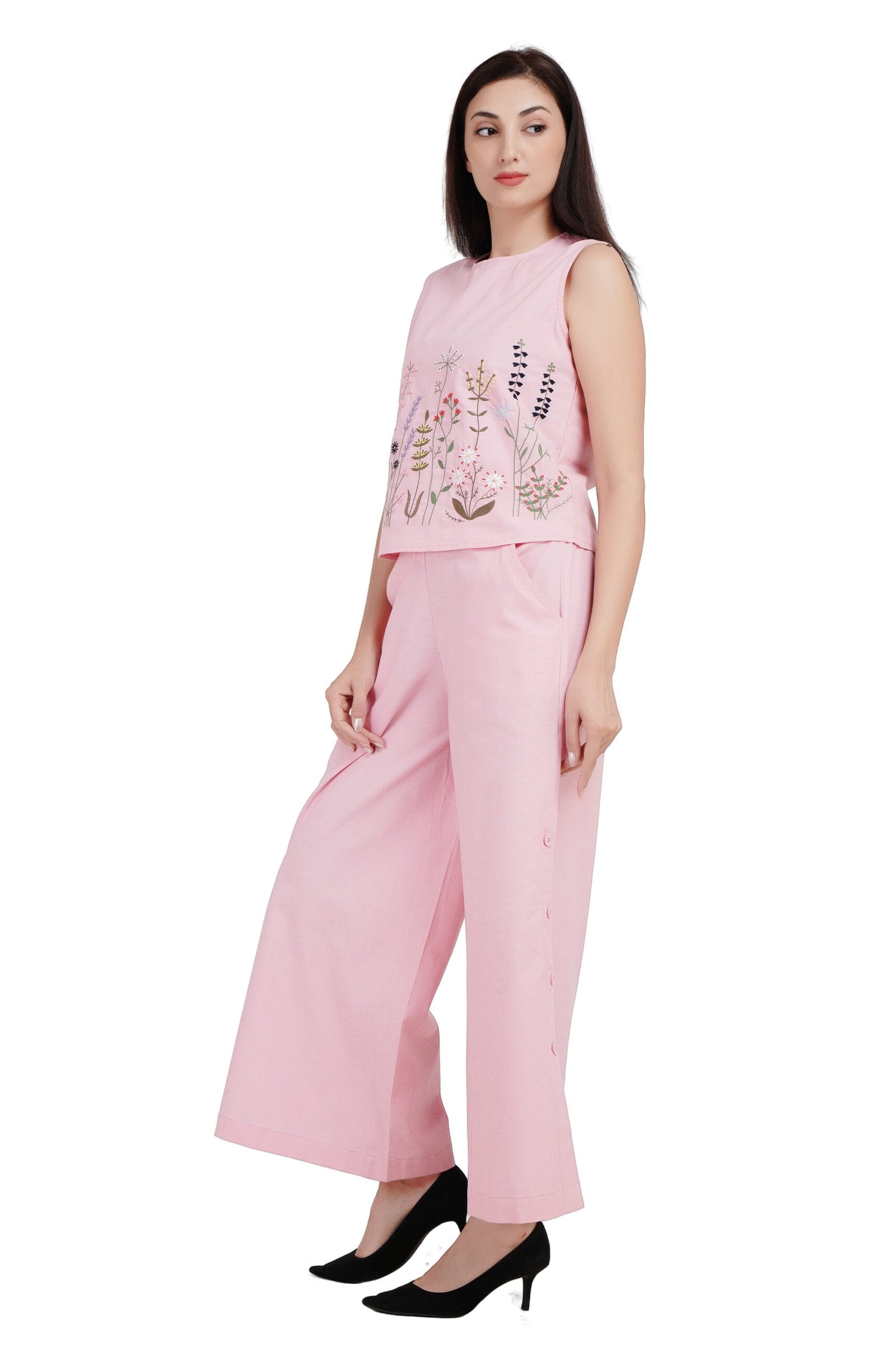 KIARABEL Top & Trouser Co-ords Set for women (Pink) image 3
