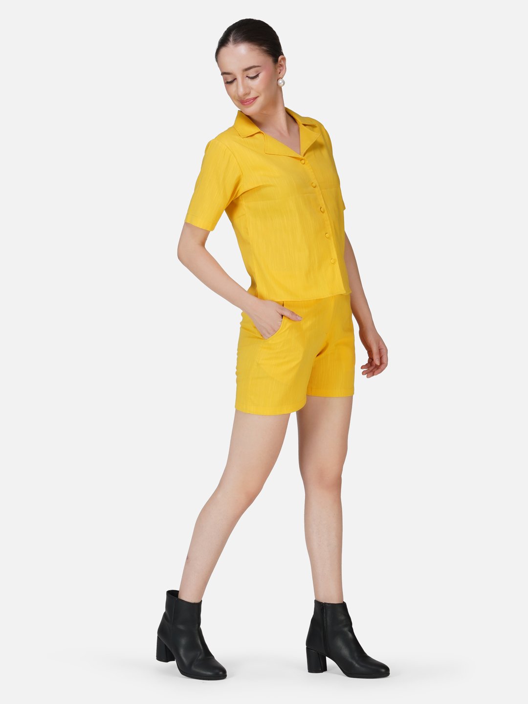 KIARABEL Yellow Cord Short Set image 2