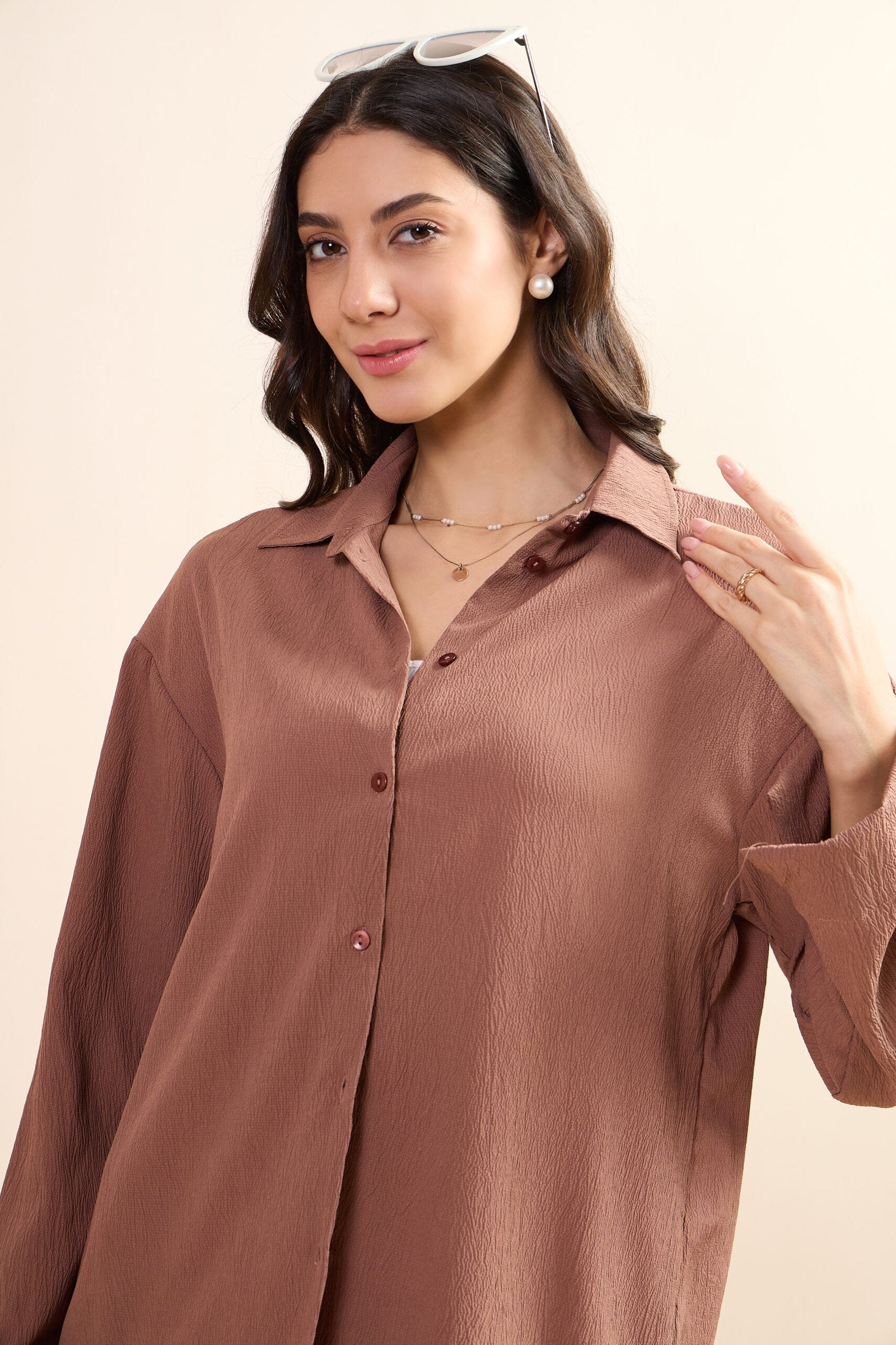 KIARABEL Women's Brown Styles Co-Ord Set image 2