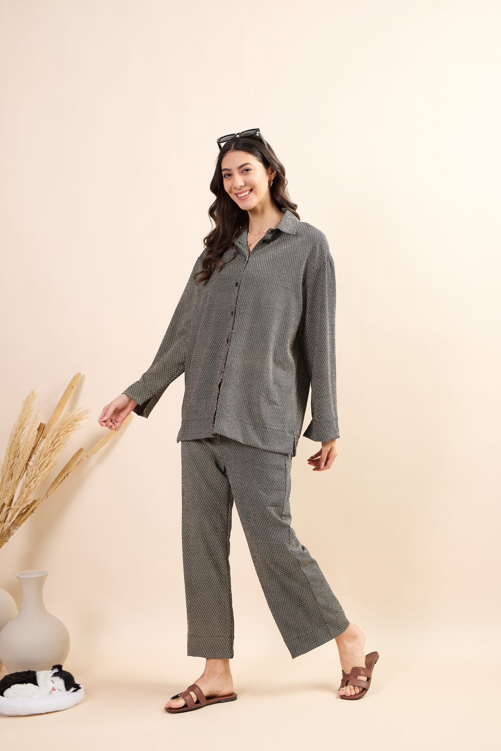 KIARABEL Women's Self Printed Styles Co-Ord Set image 4