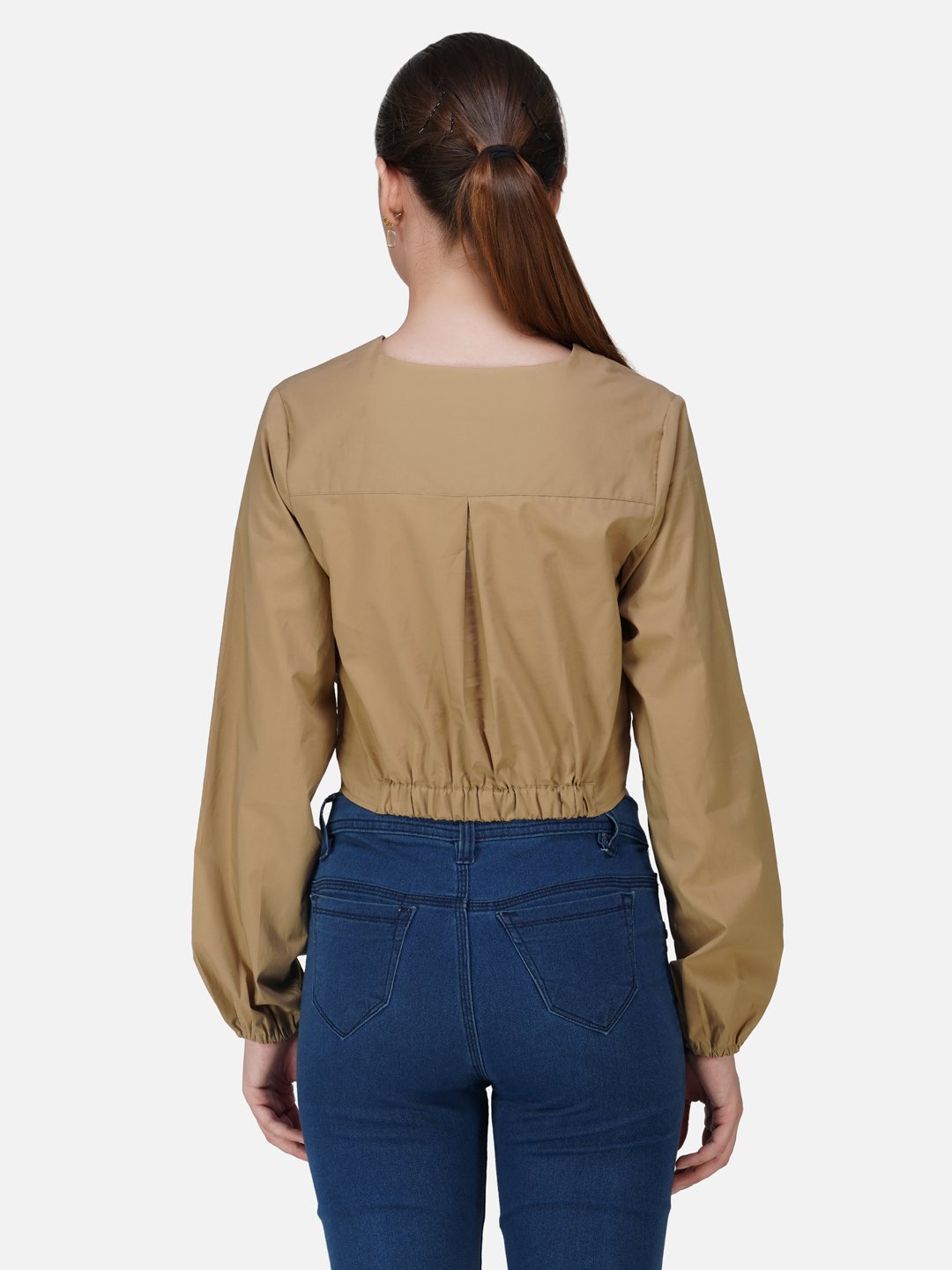 kiarabel retail Casual Regular Sleeves Solid Women Brown Top image 1