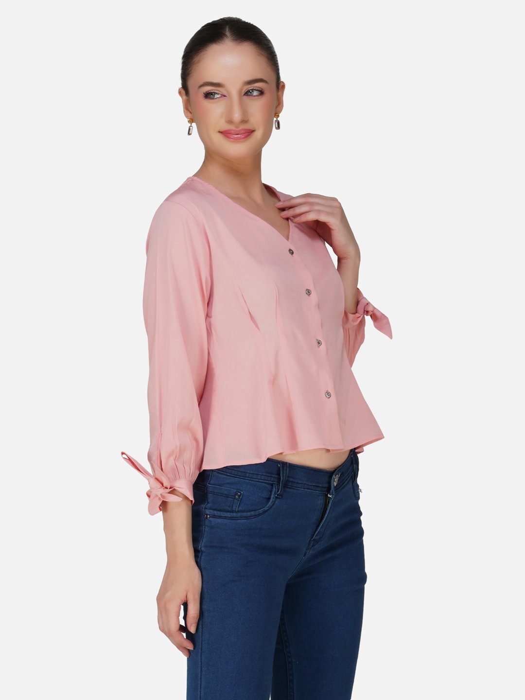 kiarabel retail Casual Solid Women Pink Top image 3