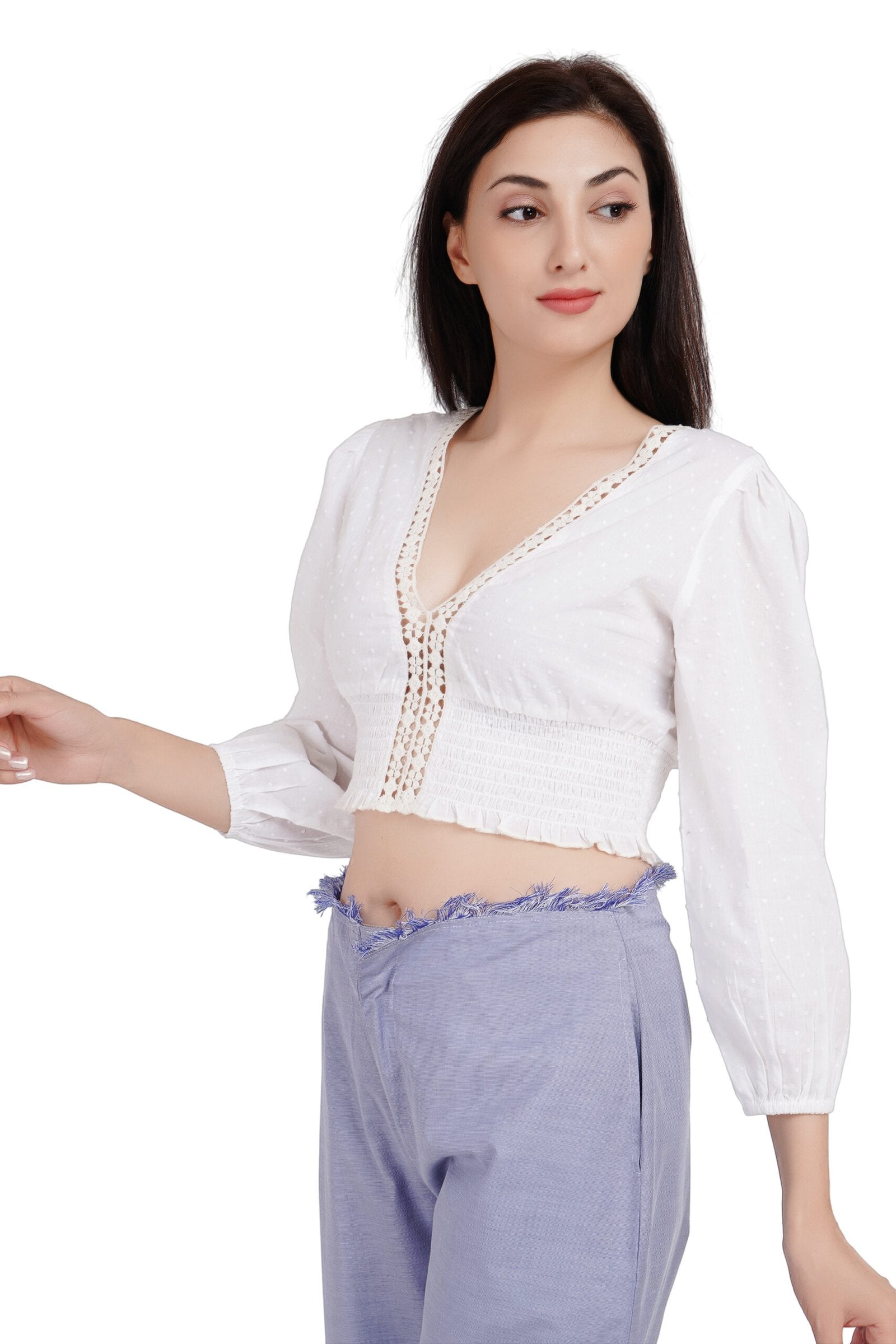 KIARABEL Ladies White Crop Top image 0