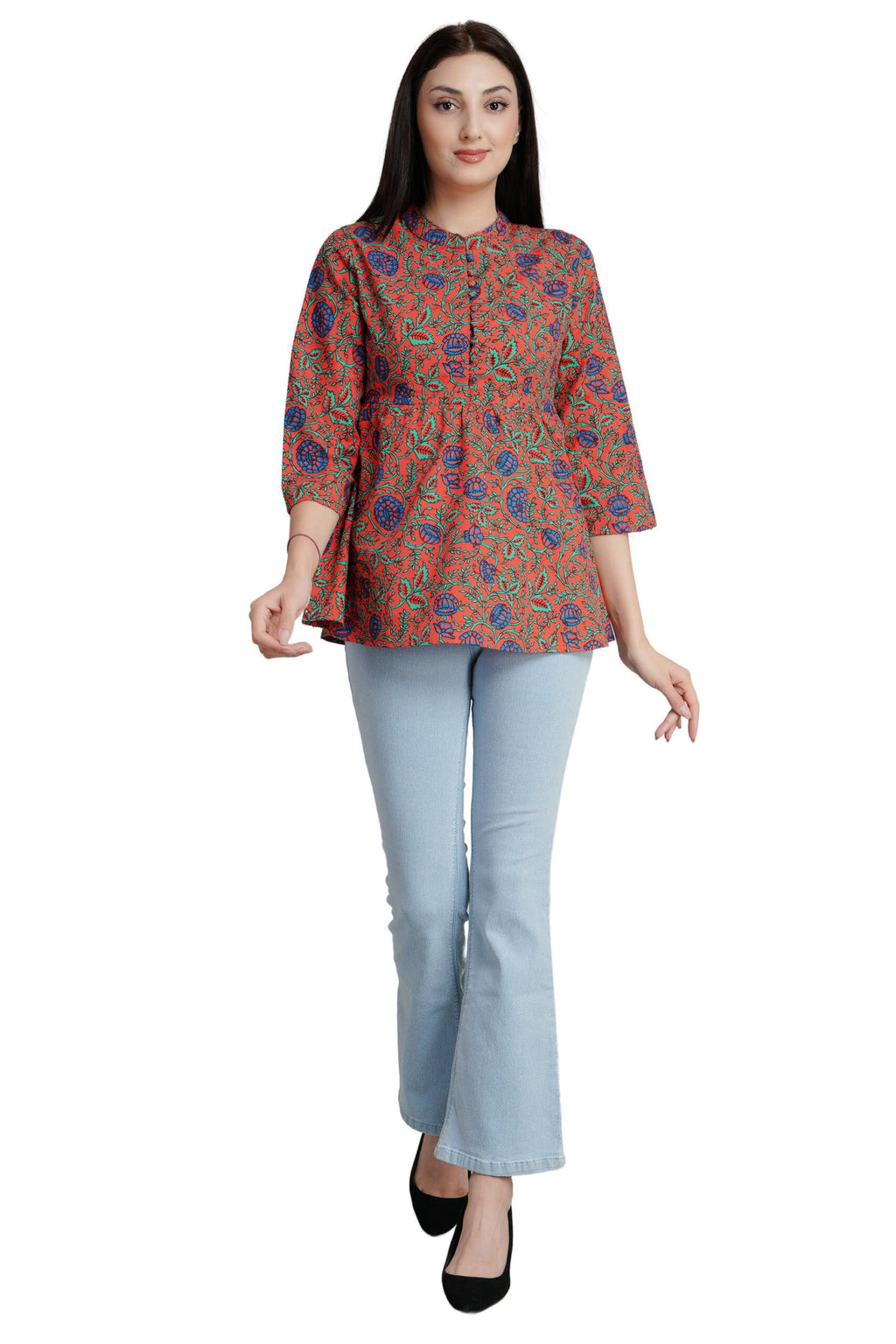 KIARABEL Red Printed CottonTop image 1
