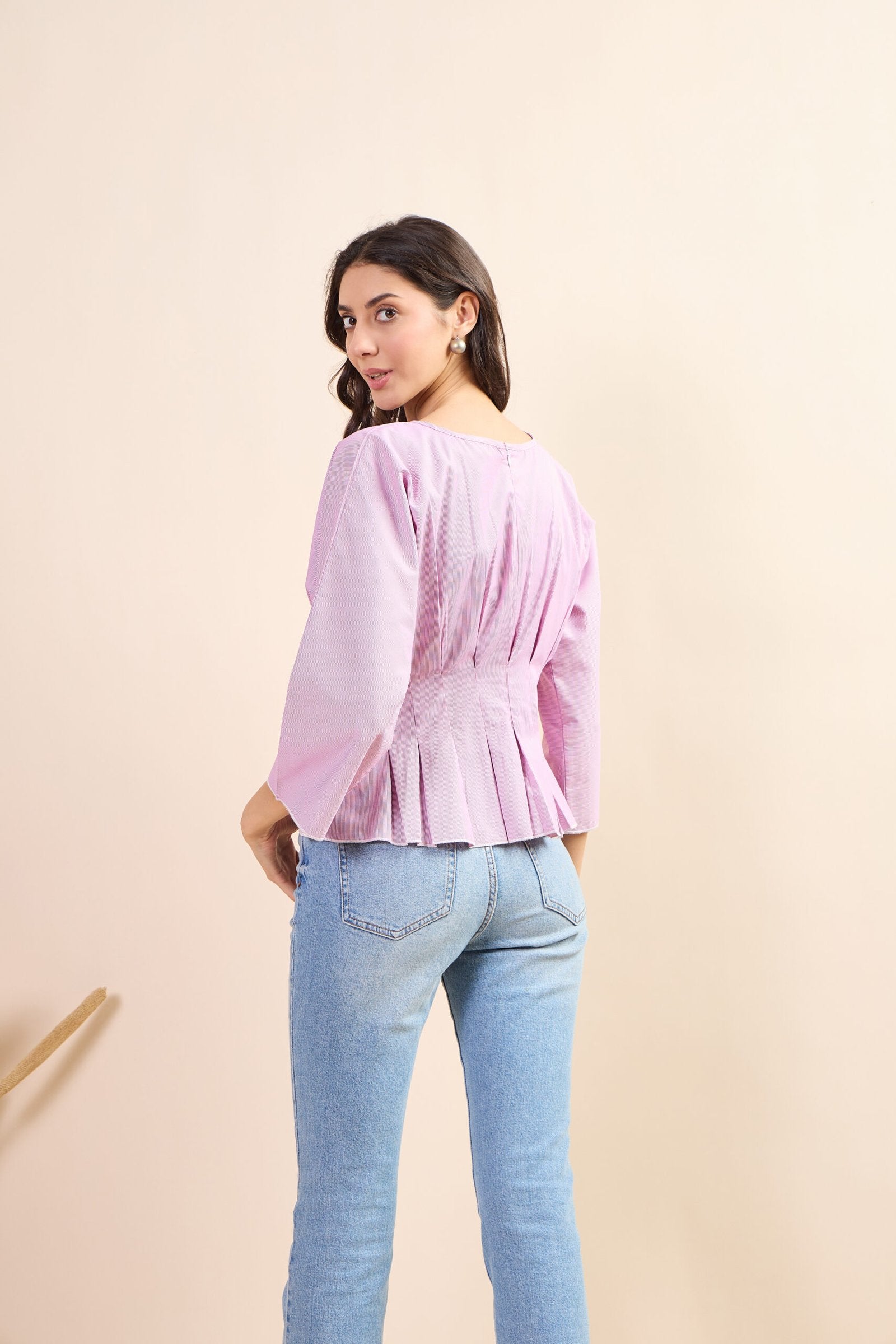 KIARABEL Western Blush Stripe Full Sleeve Top image 1