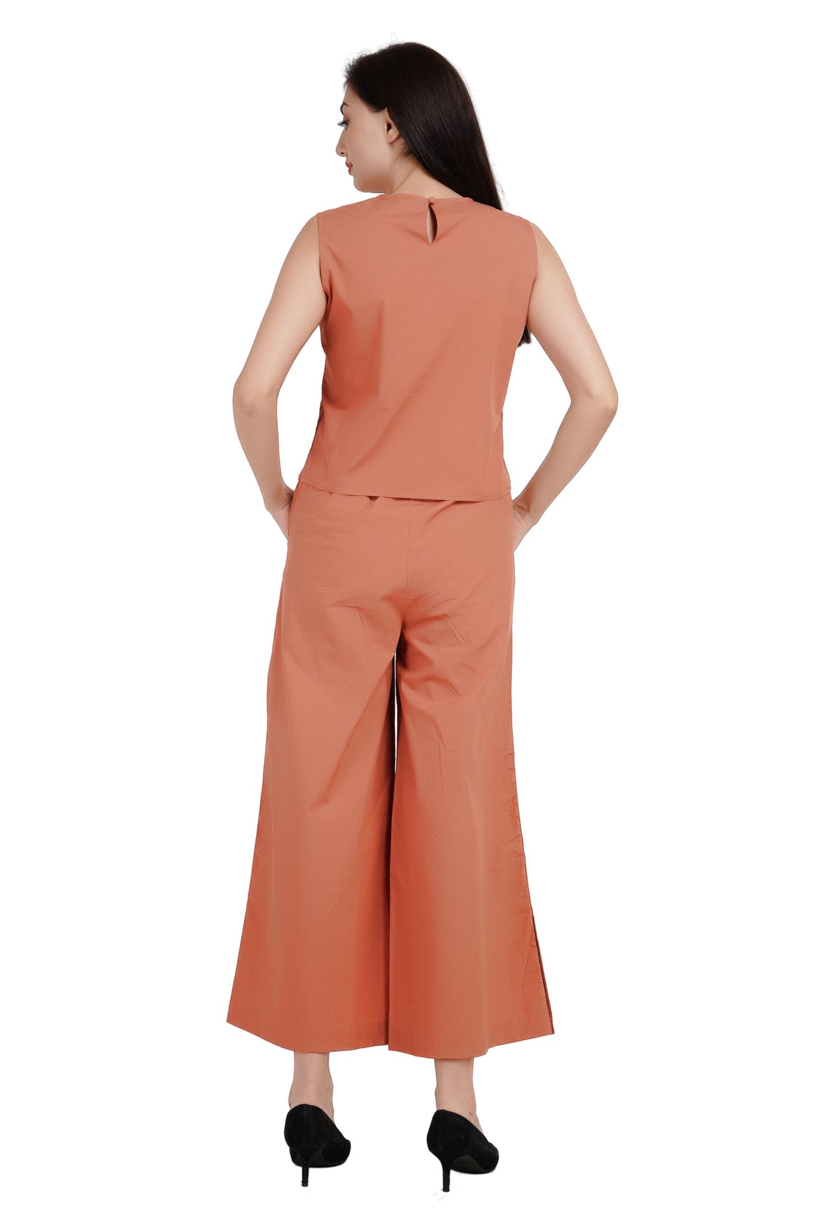 KIARABEL Top & Trouser Co-ords Set for women (Rust) image 4