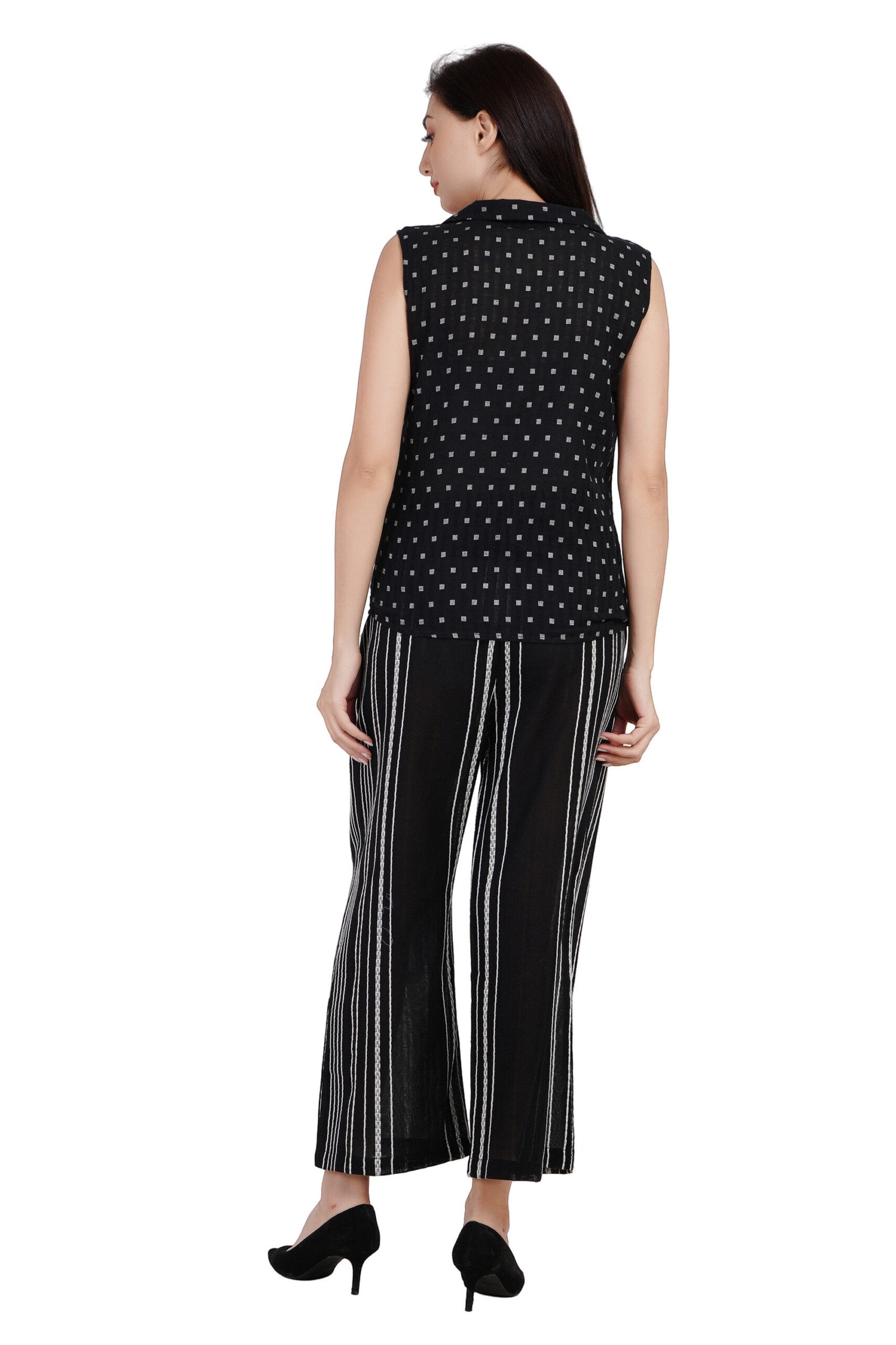 KIARABEL Black Printed Cotton Co-ord Set image 3