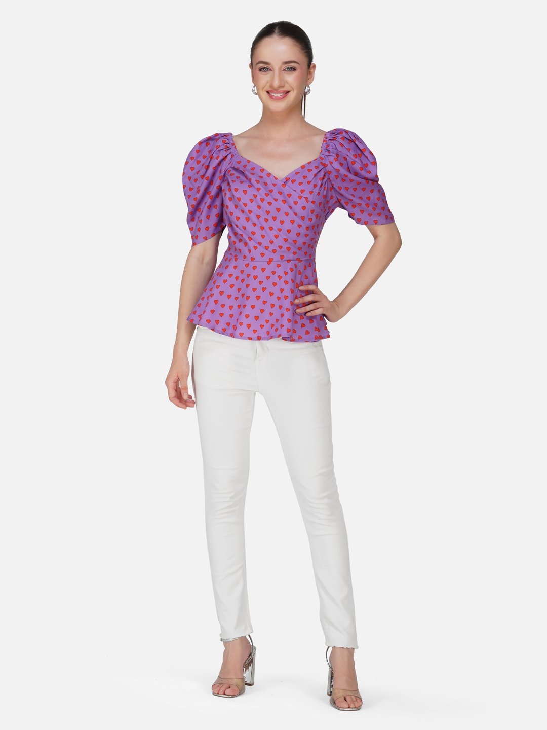 kiarabel retail Casual Printed Women Purple Top image 4