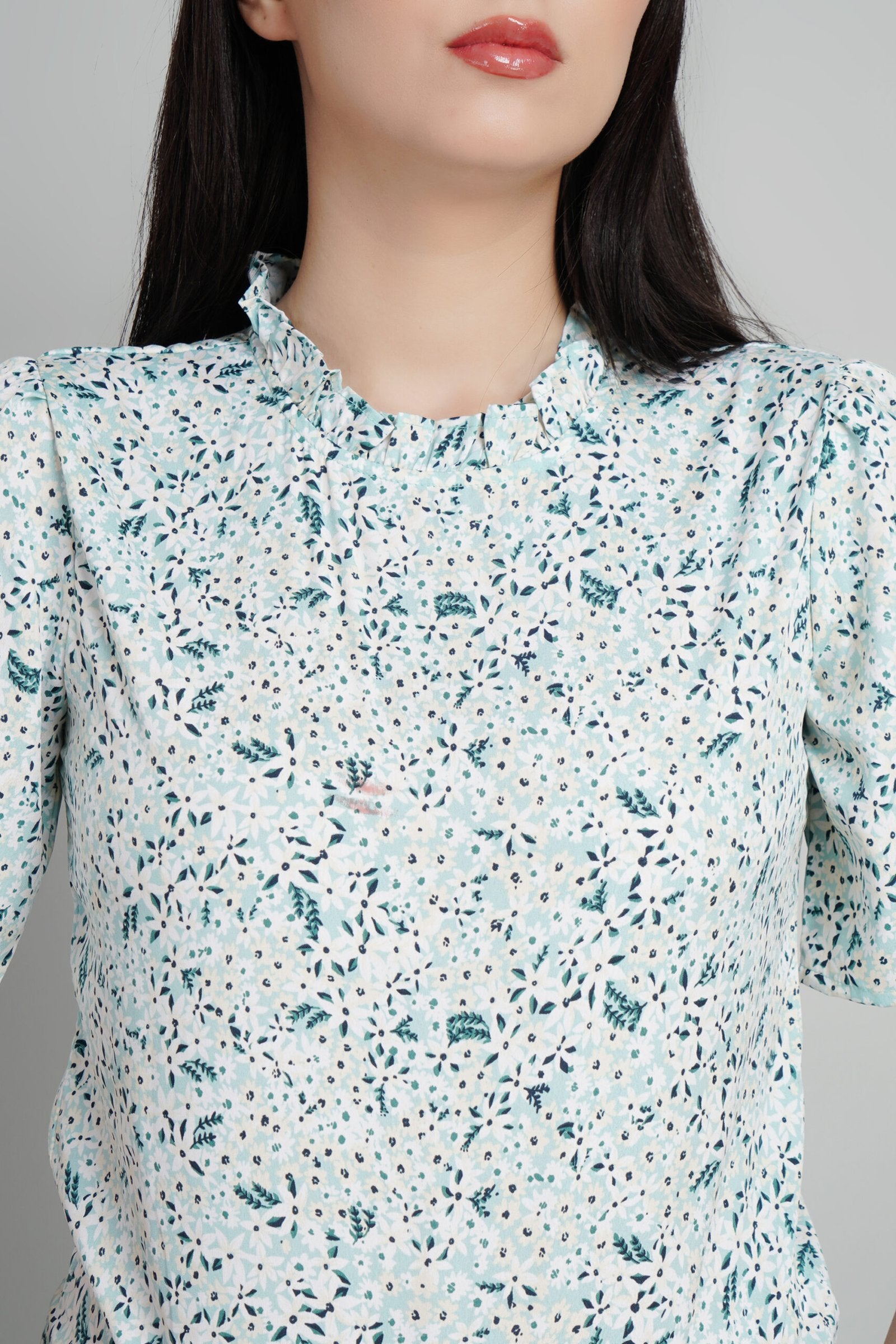 KIARABEL Blue Printed Casual Top image 2