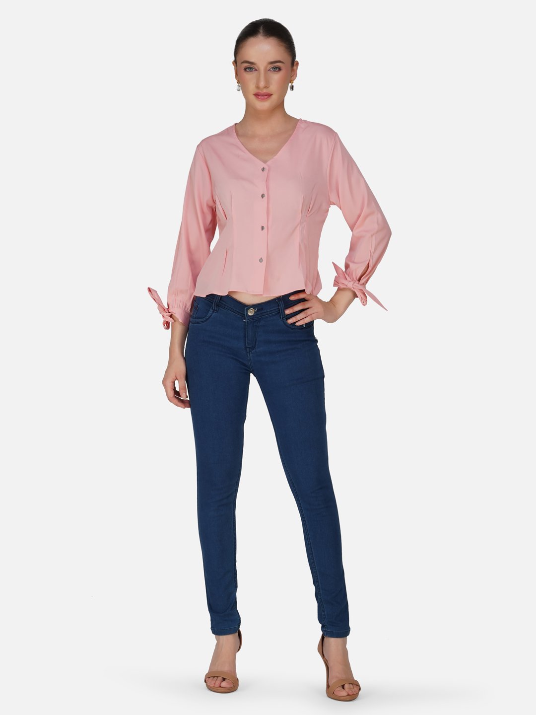 kiarabel retail Casual Solid Women Pink Top image 5