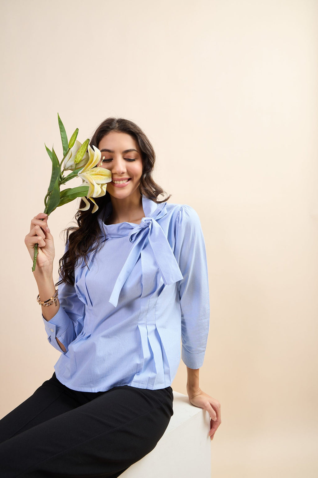 KIARABEL Western Candy Stripe Full Sleeve Top image 6