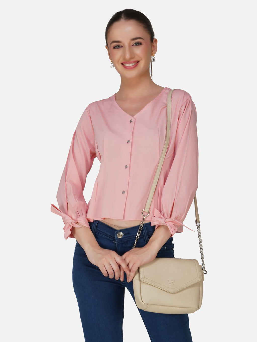 kiarabel retail Casual Solid Women Pink Top image 4