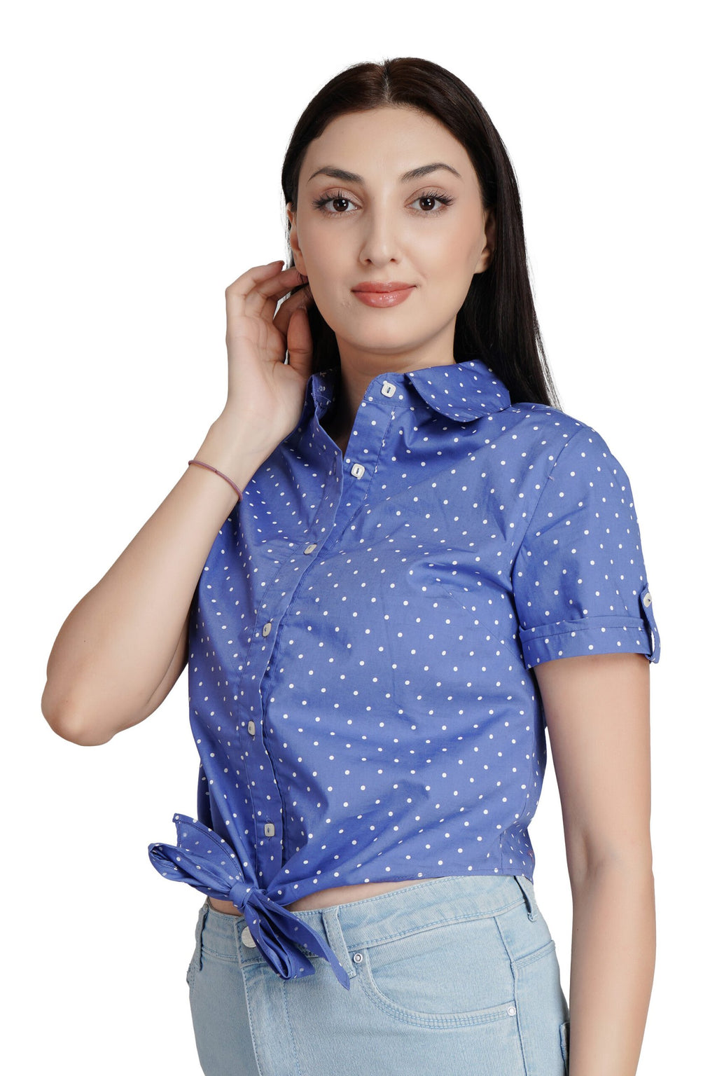 KIARABEL Waist Tie-Ups Crop Top - L image