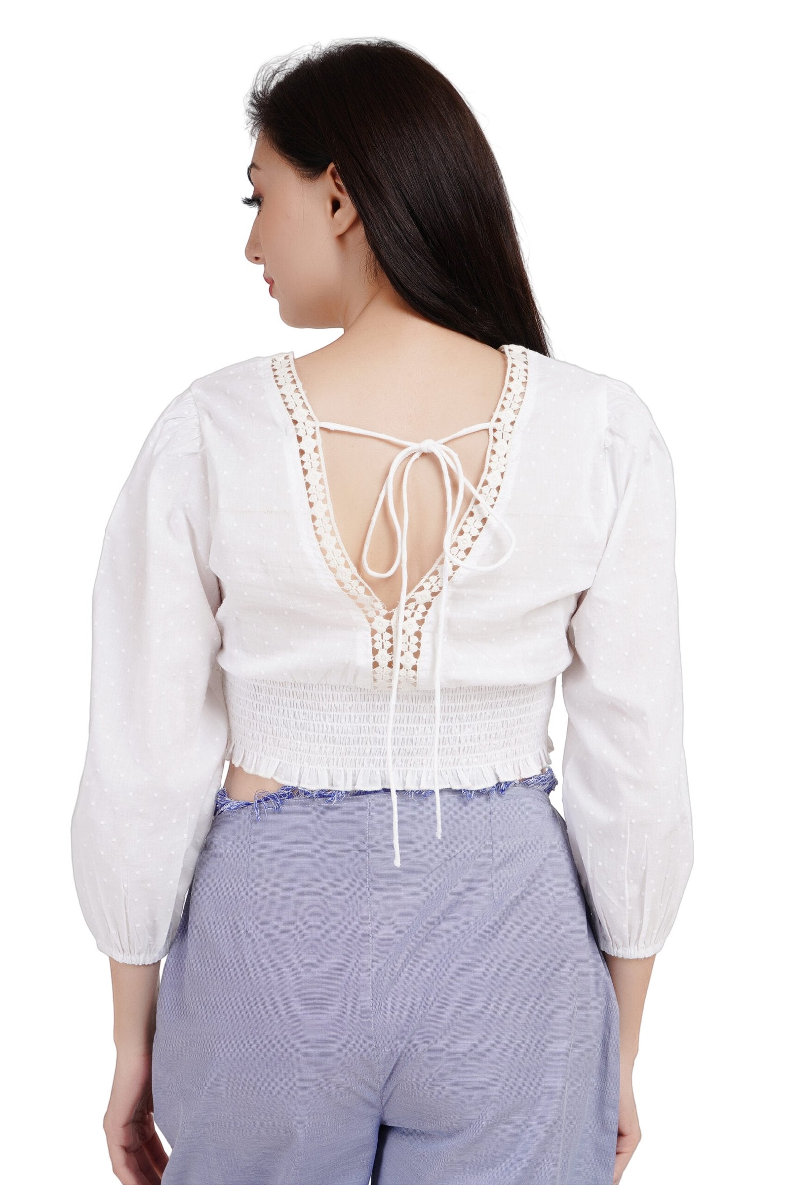 KIARABEL Ladies White Crop Top image 2