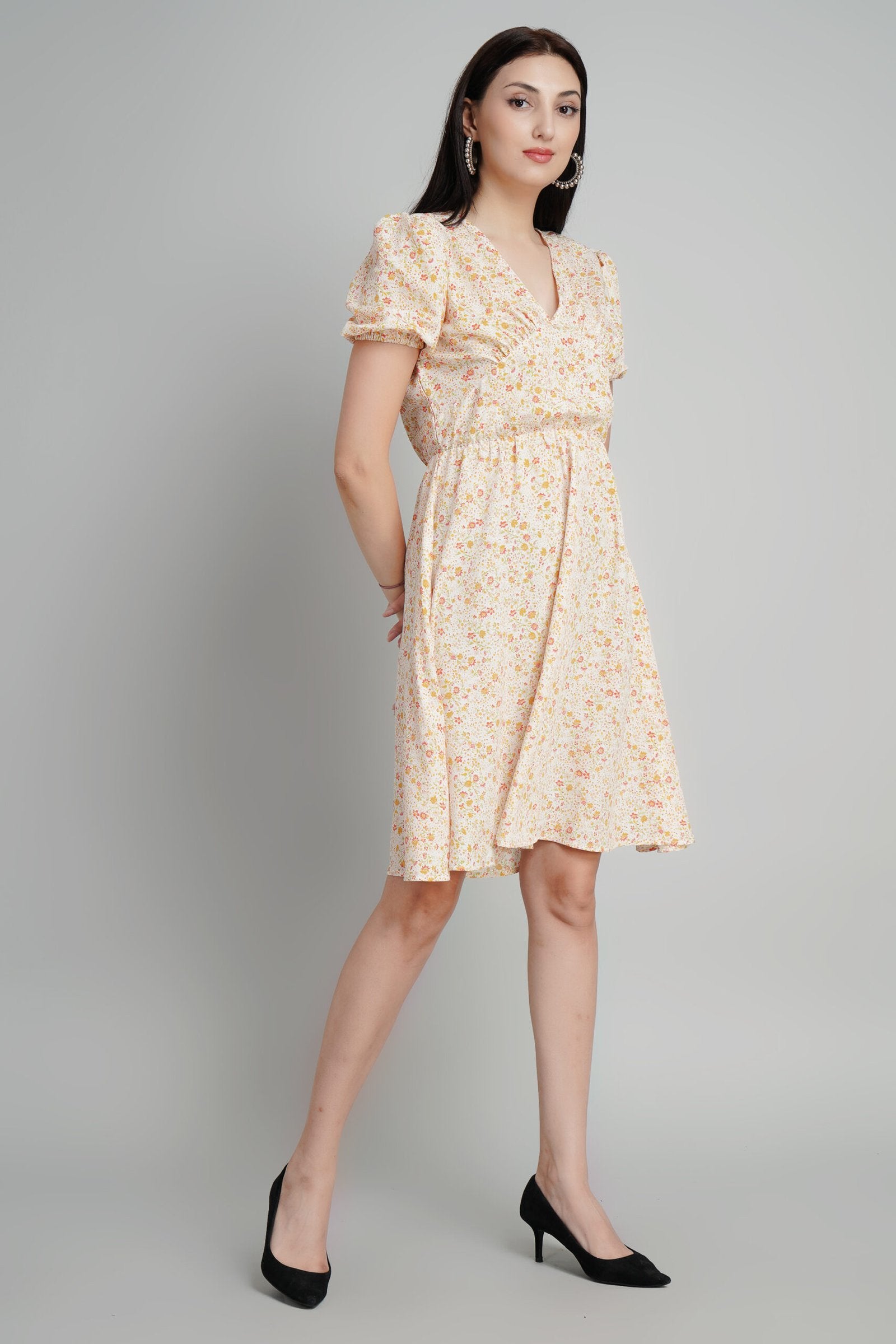 KIARABEL Floral Printed Crepe Dress image 2