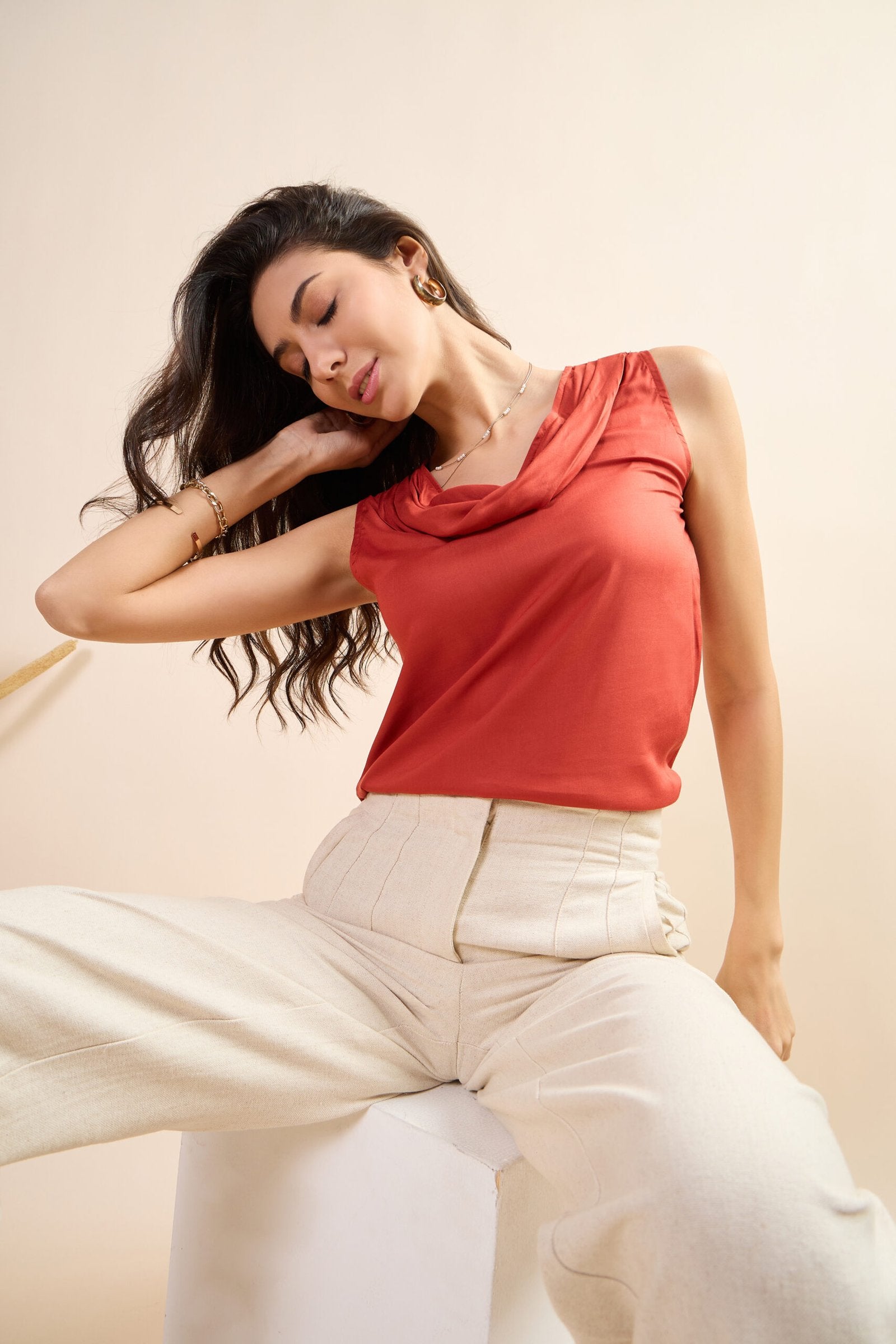 KIARABEL Western Rust Radiance Sleeveless Top image 5