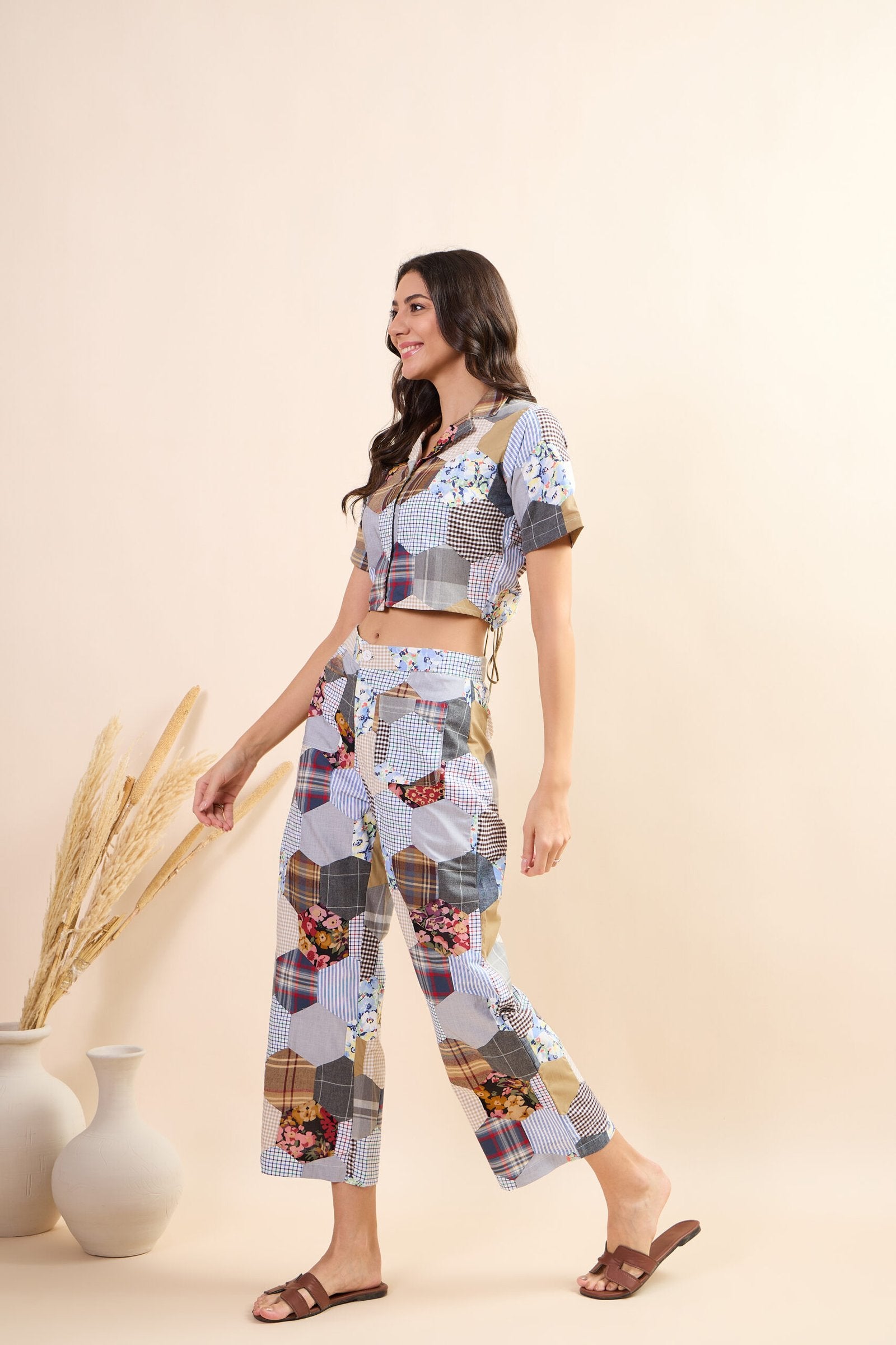 KIARABEL Women's Multipatch Cotton Fabric Styles Co-Ord Set image 4