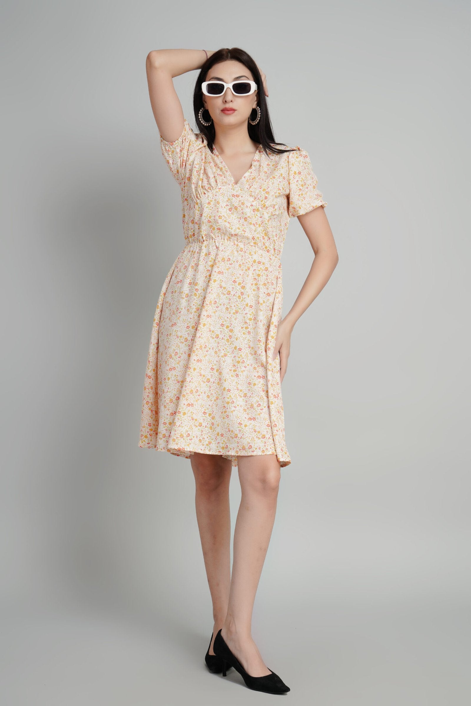 KIARABEL Floral Printed Crepe Dress image 4