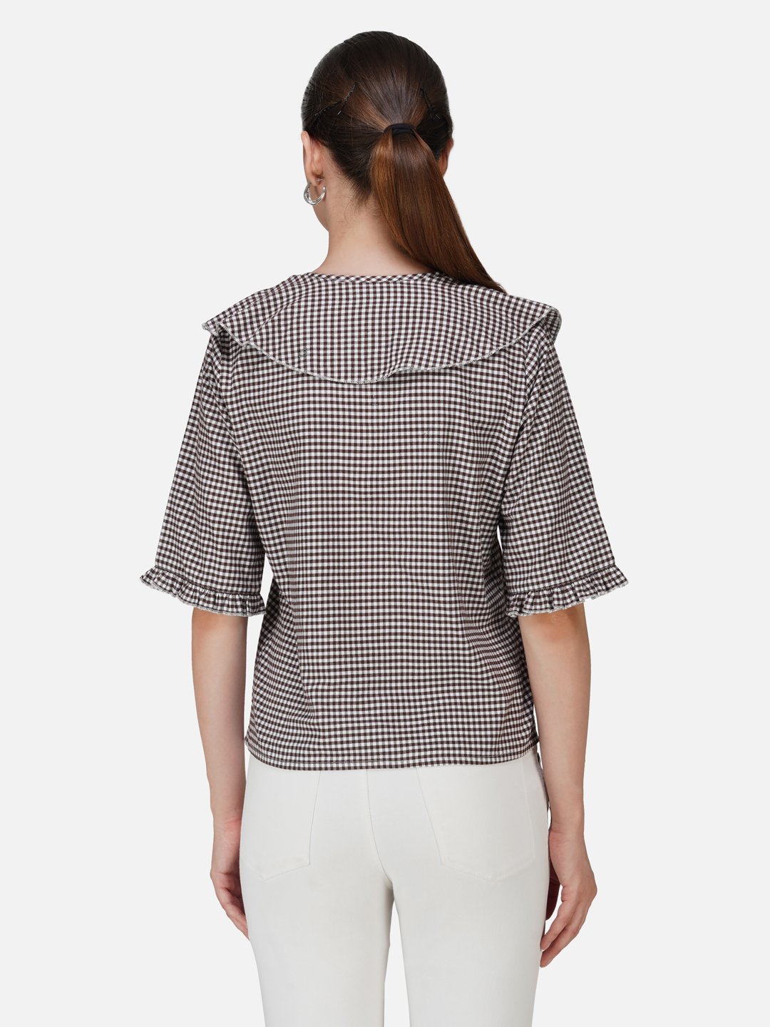 kiarabel retail Casual Printed Women Brown Top image 1