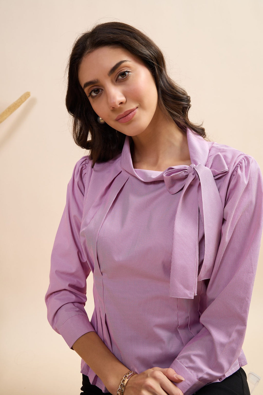 KIARABEL Western Candy Stripe Full Sleeve Top image 2