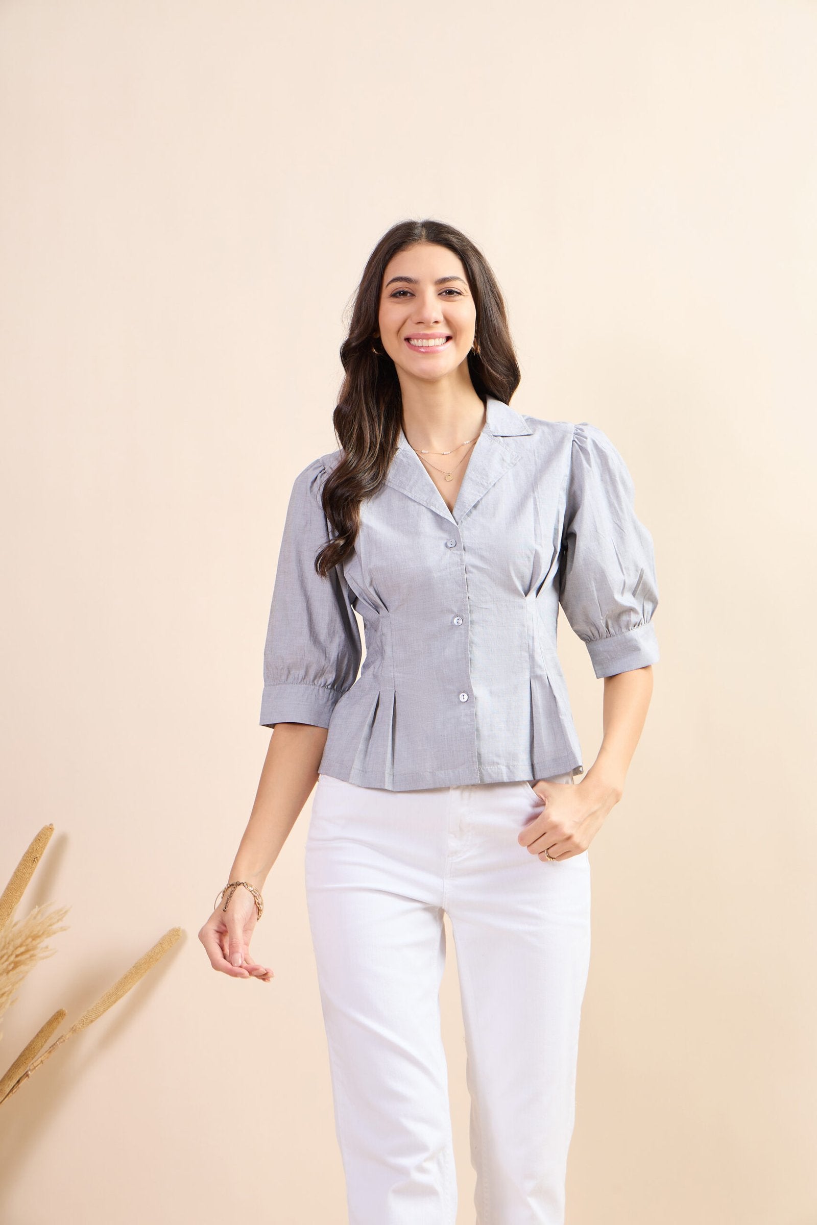 Kirabel Western Notch Chic Crop Styles Shirt image 0