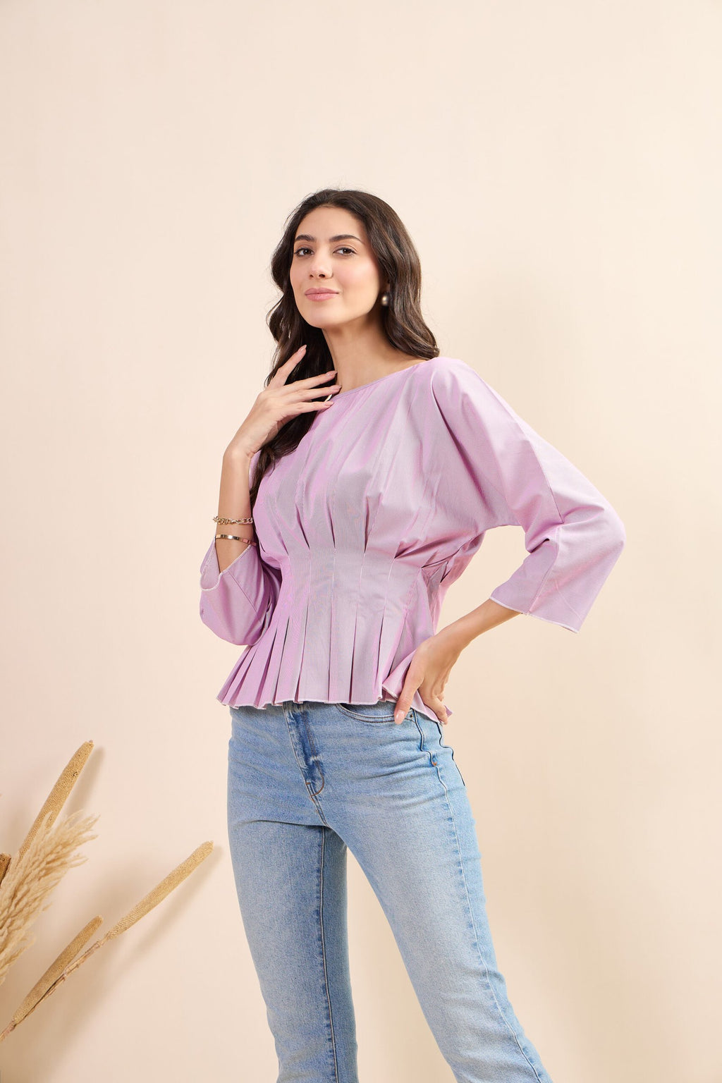 KIARABEL Western Blush Stripe Full Sleeve Top image 3