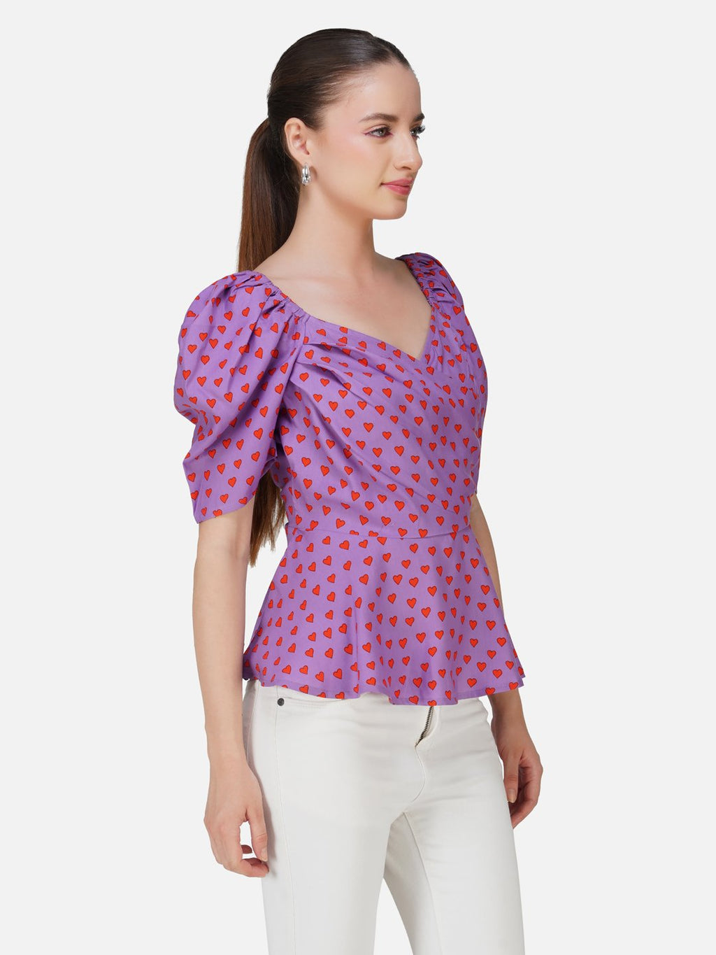 kiarabel retail Casual Printed Women Purple Top image 2