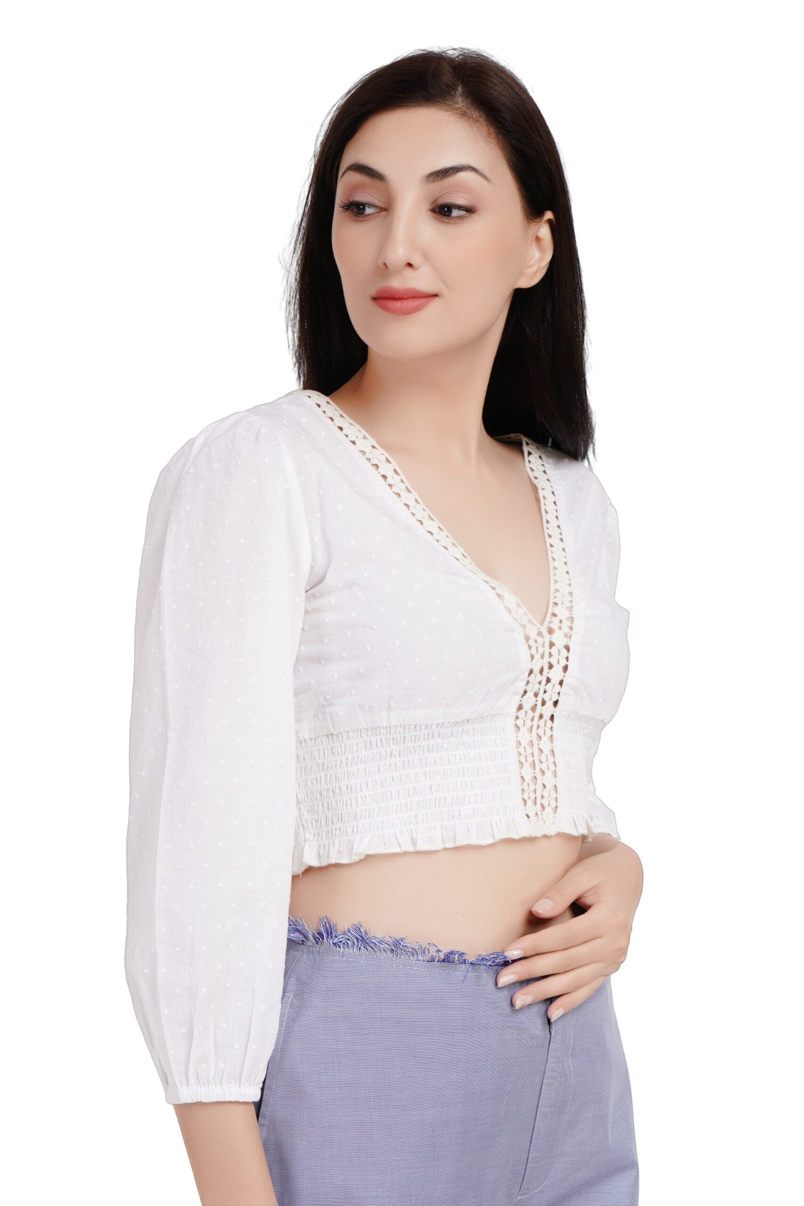 KIARABEL Ladies White Crop Top image 1