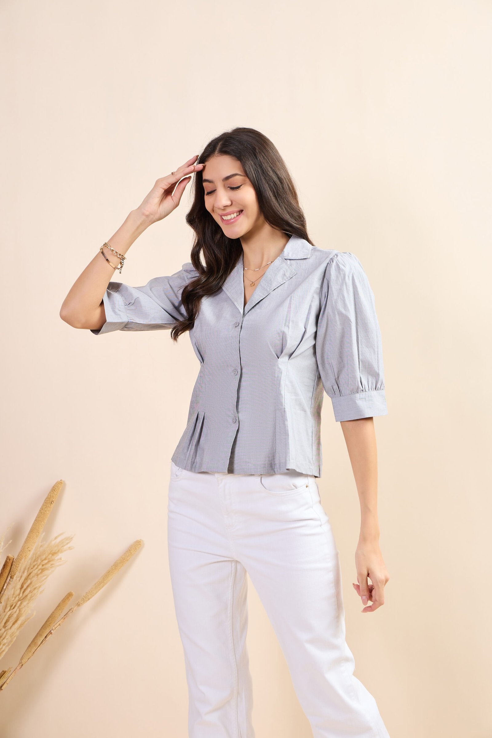 Kirabel Western Notch Chic Crop Styles Shirt image 3