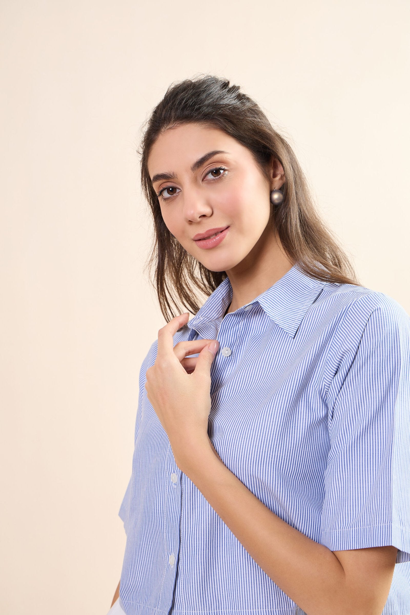 KIARABEL Kiarabel Western Blue Horizon Crop Styles Shirt image 2