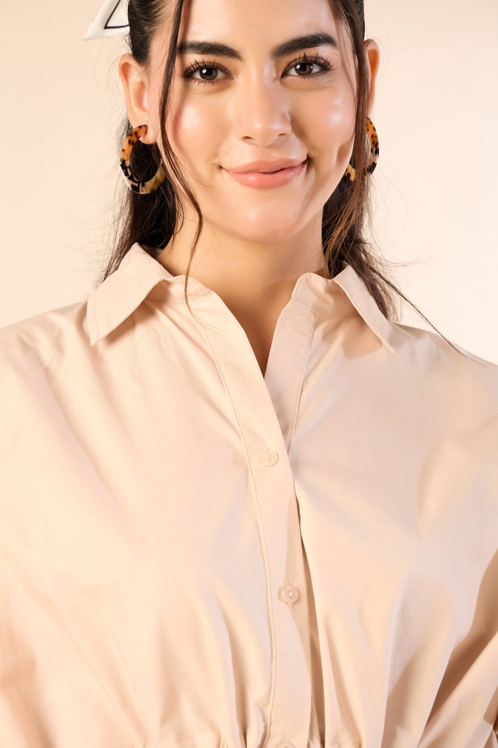 KIARABE Badeg Button-Down Shirt with Drawstring Waist image 4