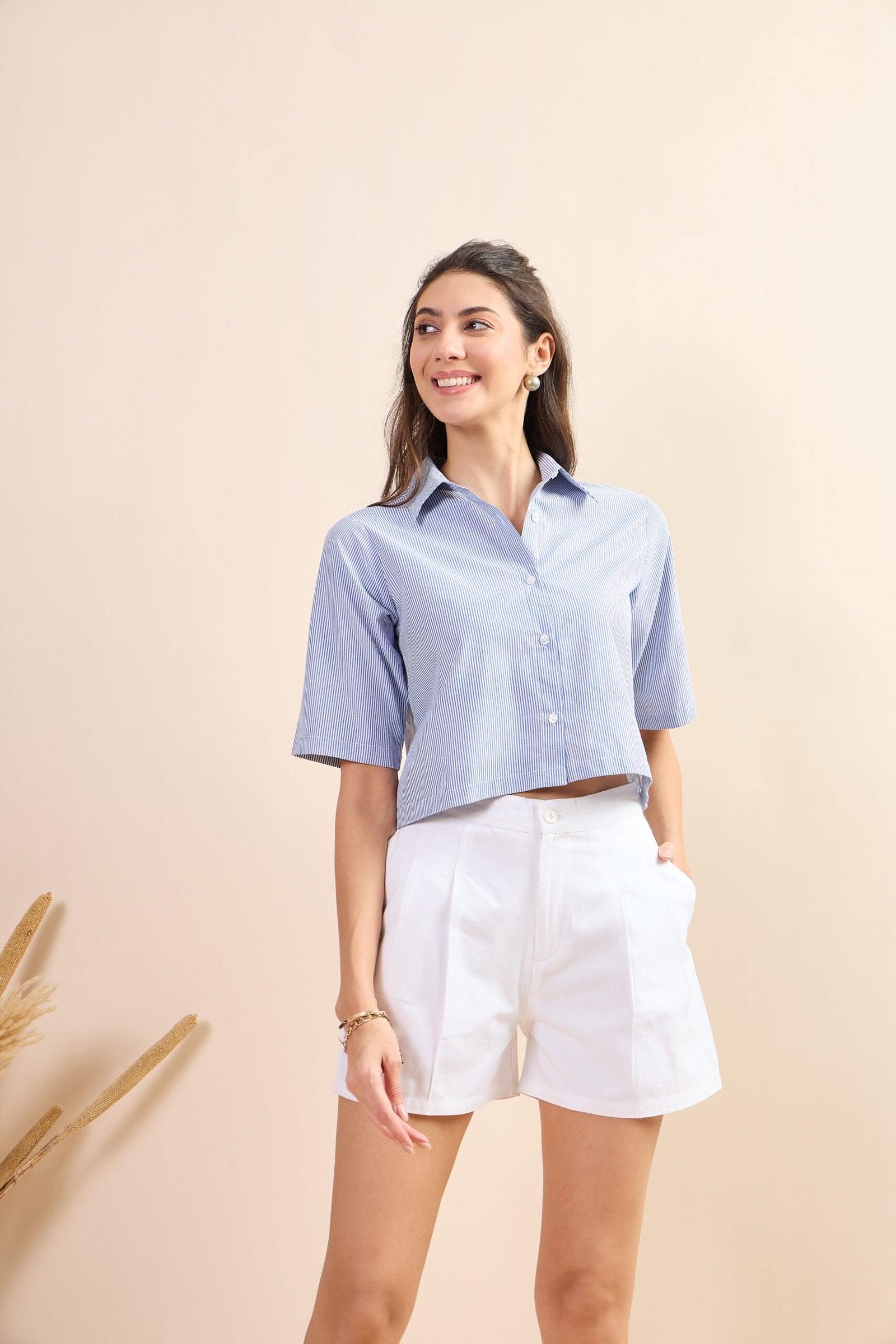 KIARABEL Kiarabel Western Blue Horizon Crop Styles Shirt image 0