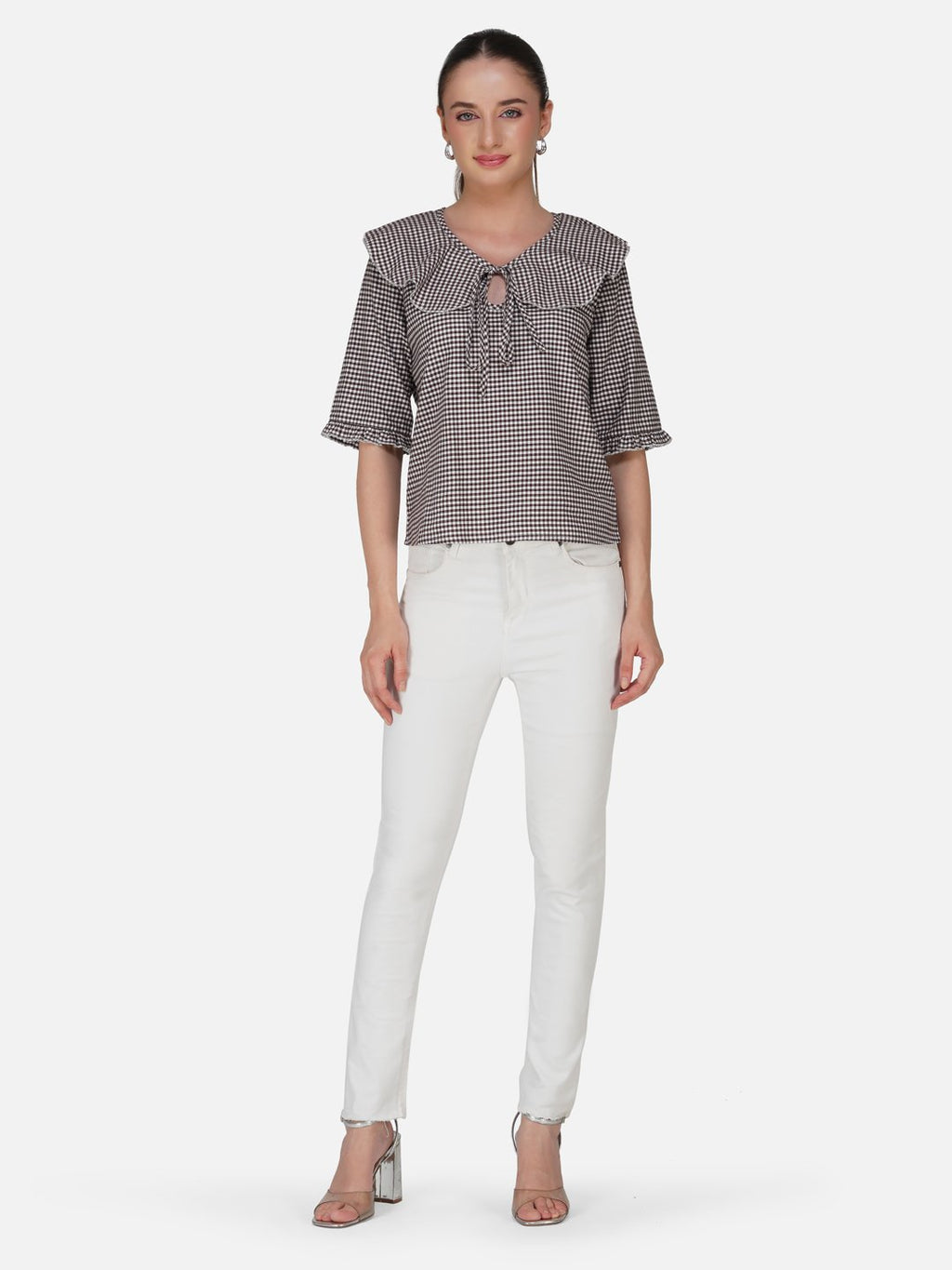 kiarabel retail Casual Printed Women Brown Top image 4