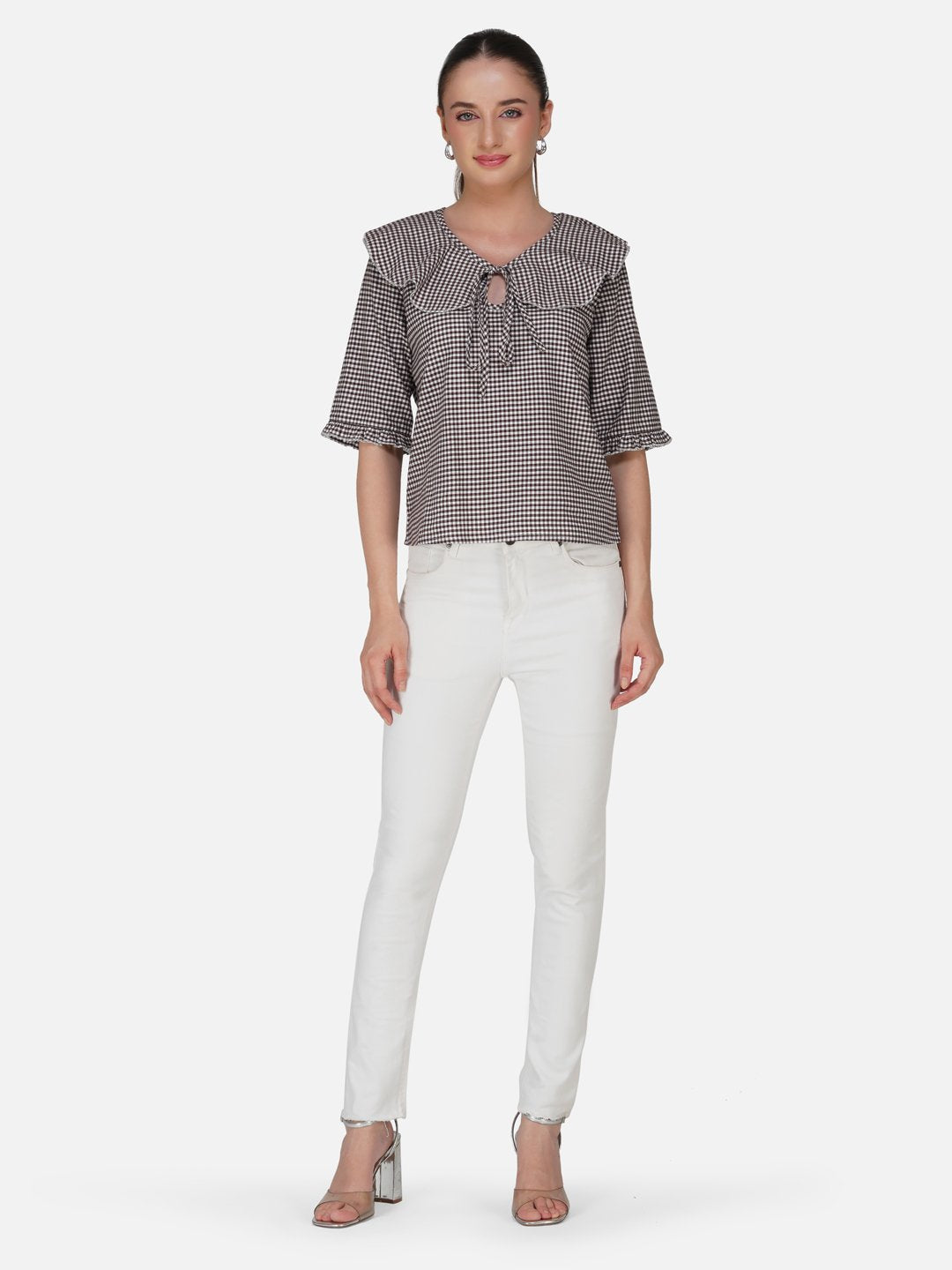 kiarabel retail Casual Printed Women Brown Top image 4