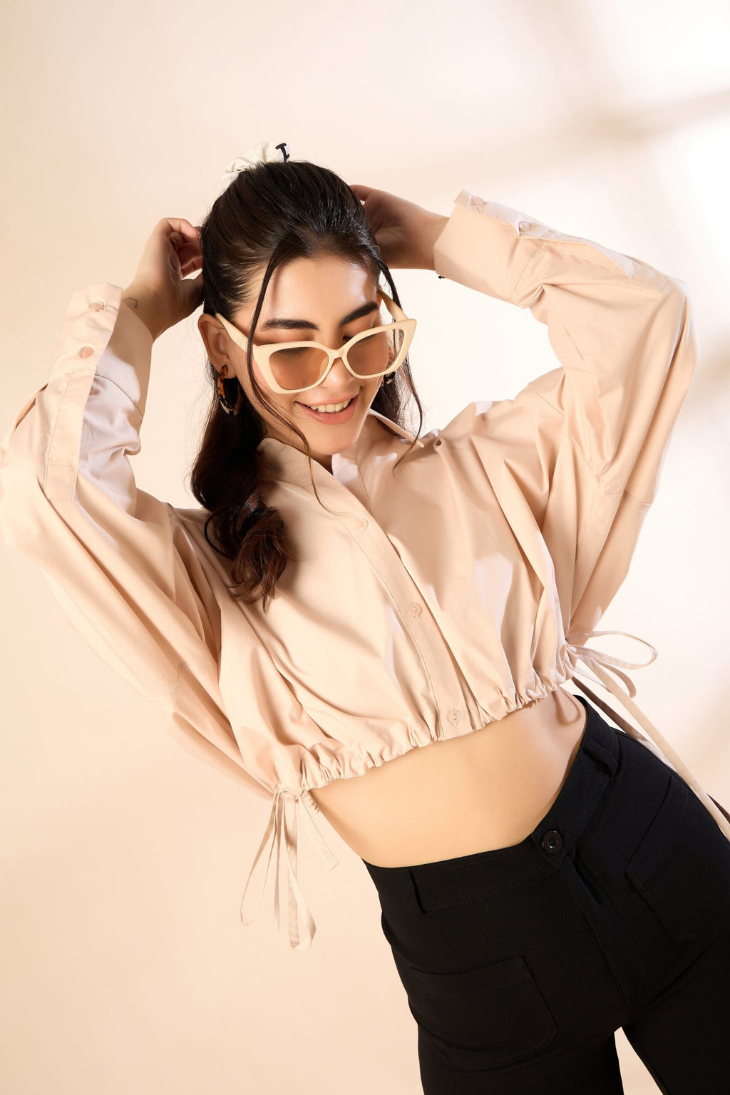 KIARABE Badeg Button-Down Shirt with Drawstring Waist image 6