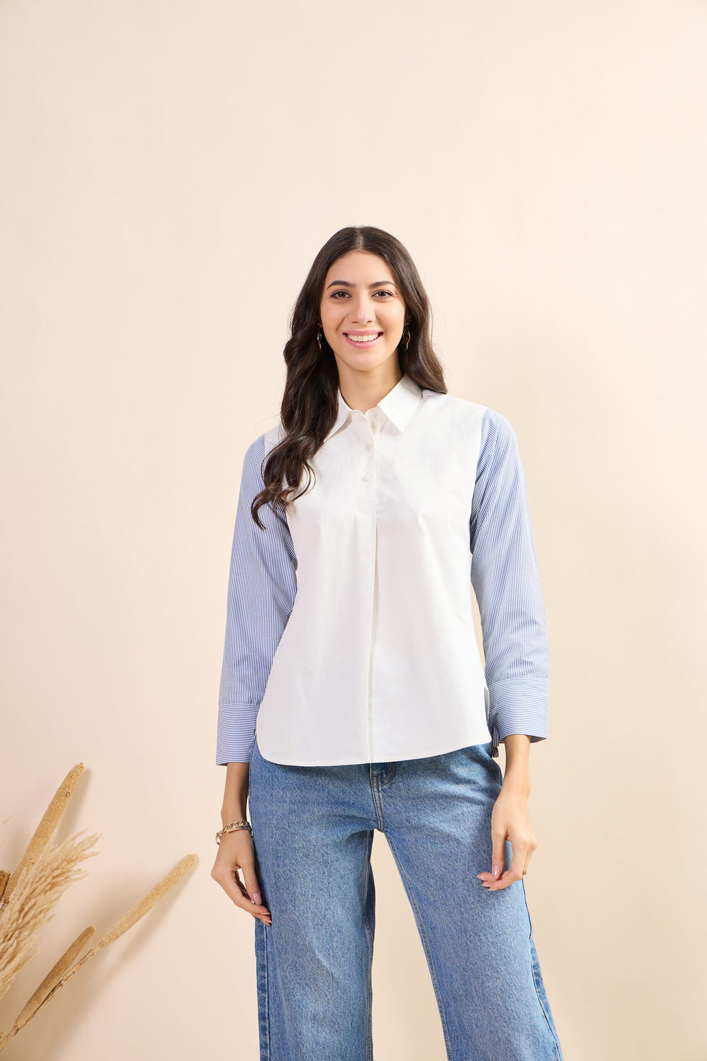 KIARABEL Western Ocean Stripe Full Sleeve Top - XXL image