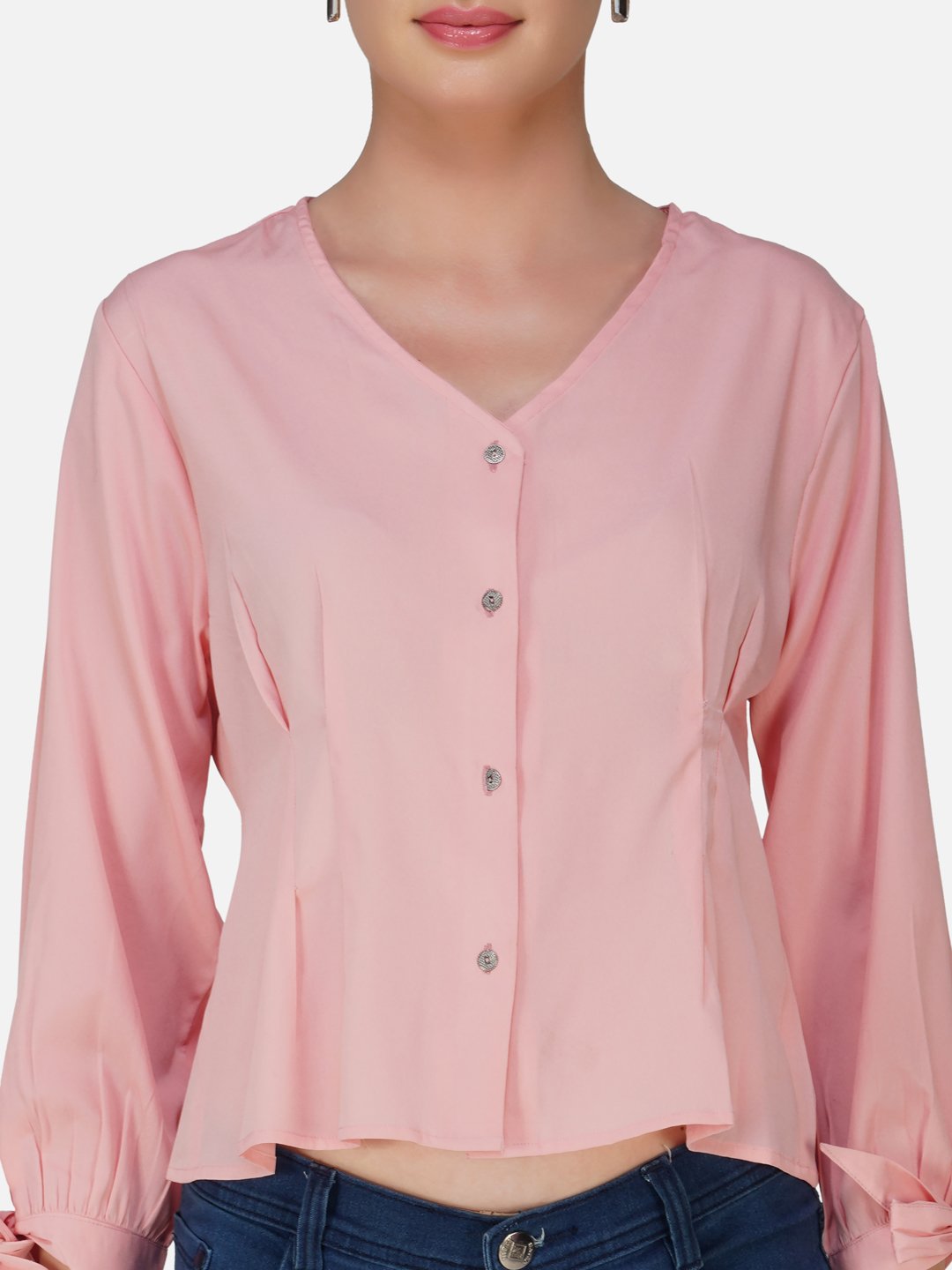 kiarabel retail Casual Solid Women Pink Top image 2
