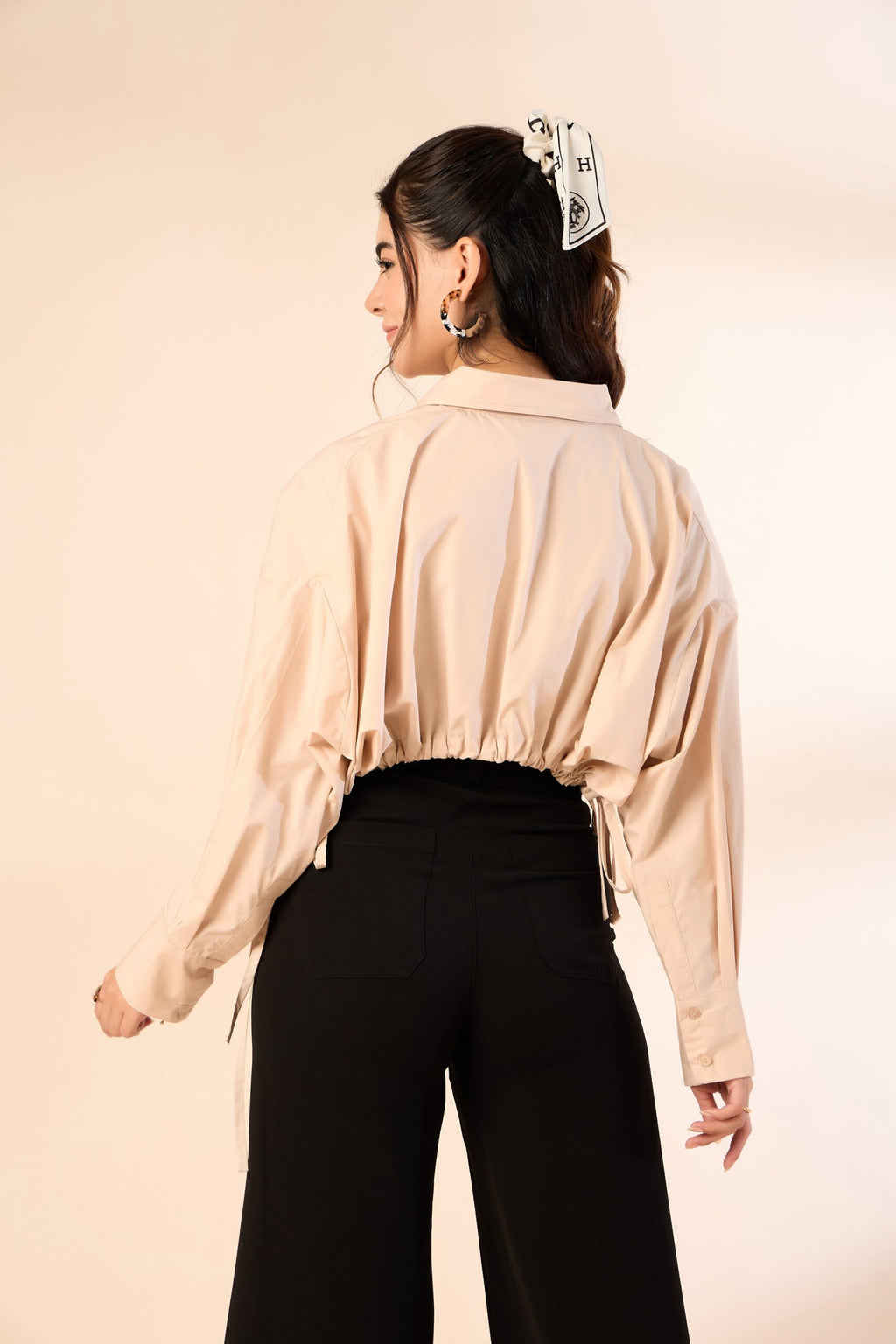 KIARABE Badeg Button-Down Shirt with Drawstring Waist image 1