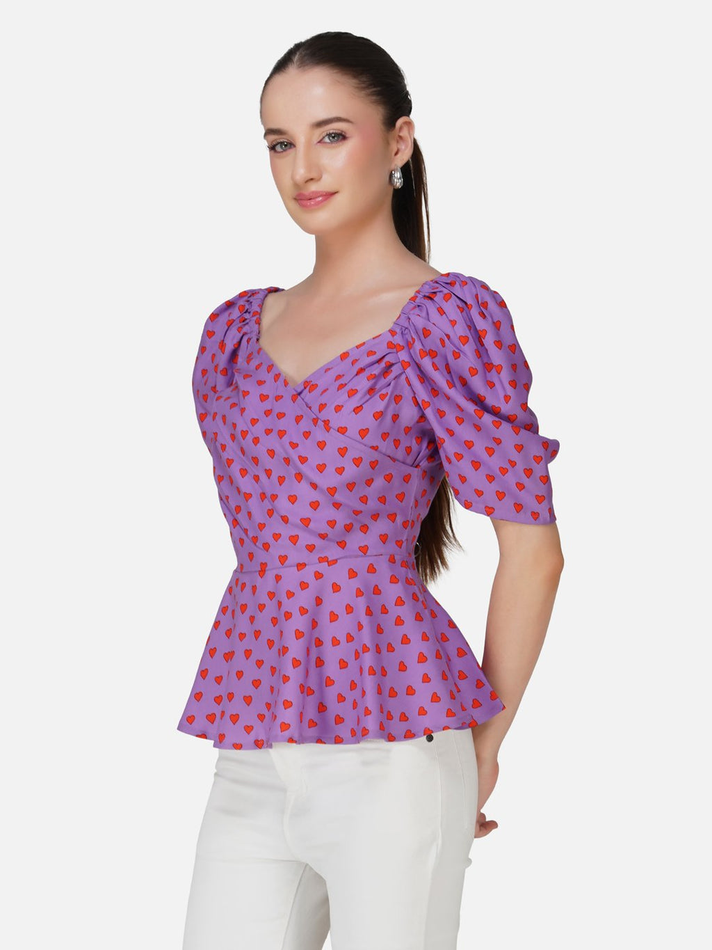 kiarabel retail Casual Printed Women Purple Top image 0