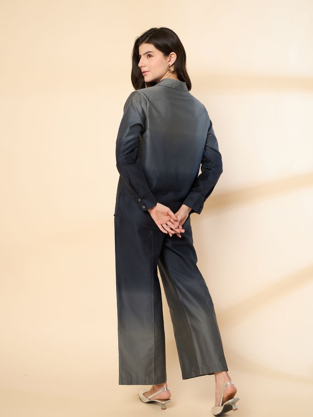 Ombre Co-ord Set with Stylish Shirt & Matching Trousers for a Chic Look image 1