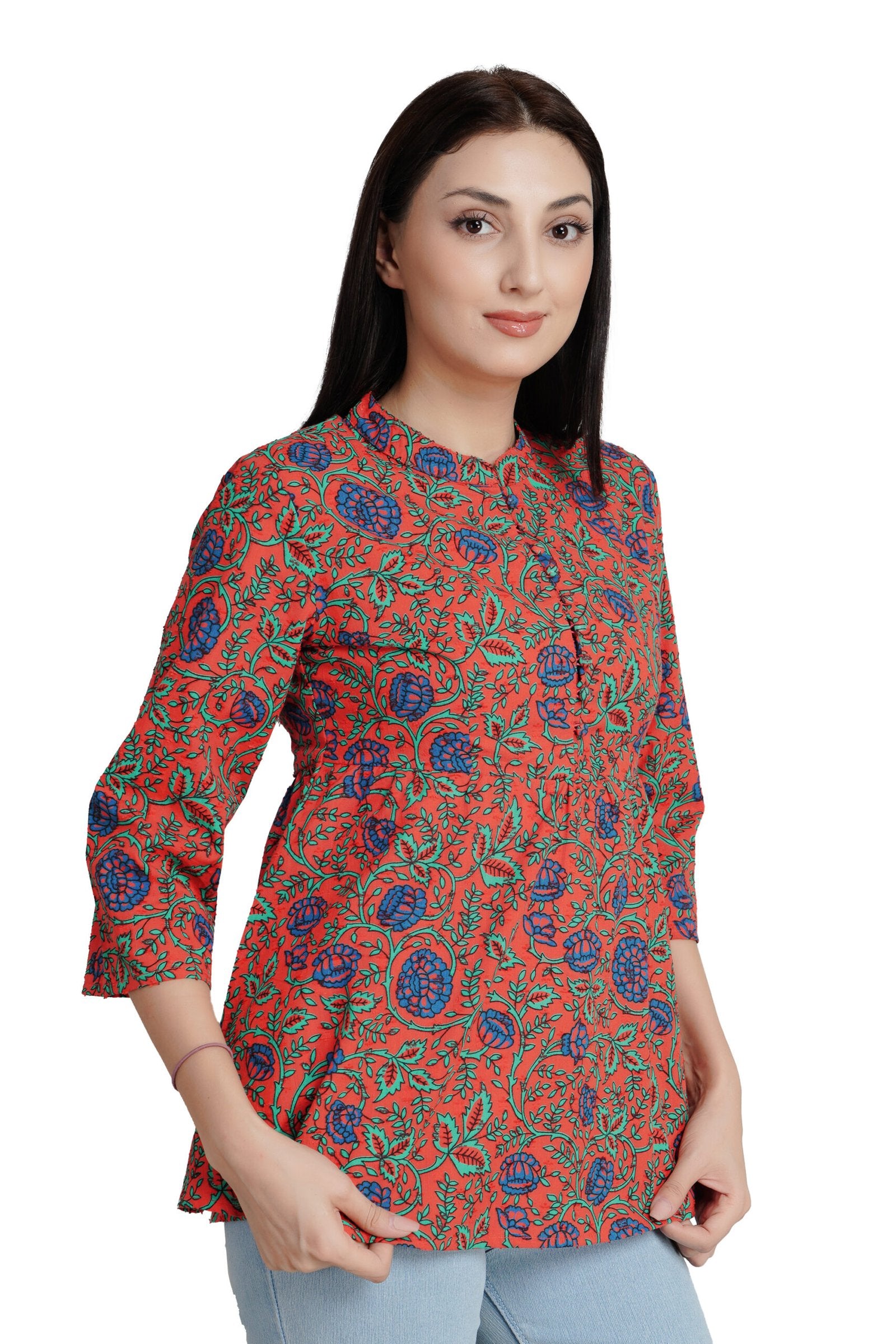 KIARABEL Red Printed CottonTop image 3