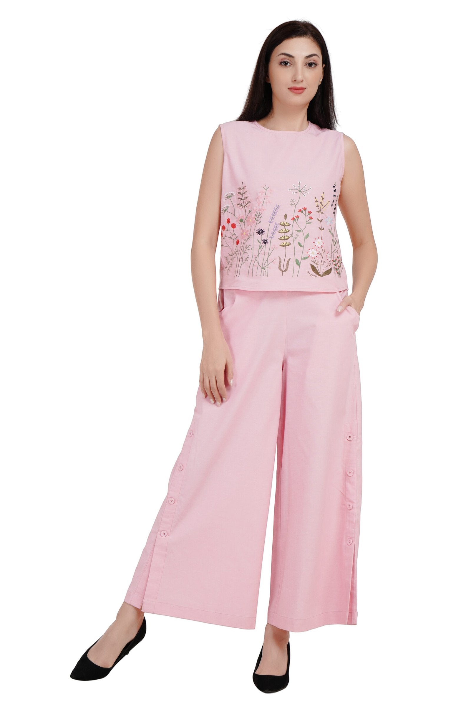 KIARABEL Top & Trouser Co-ords Set for women (Pink) image 0